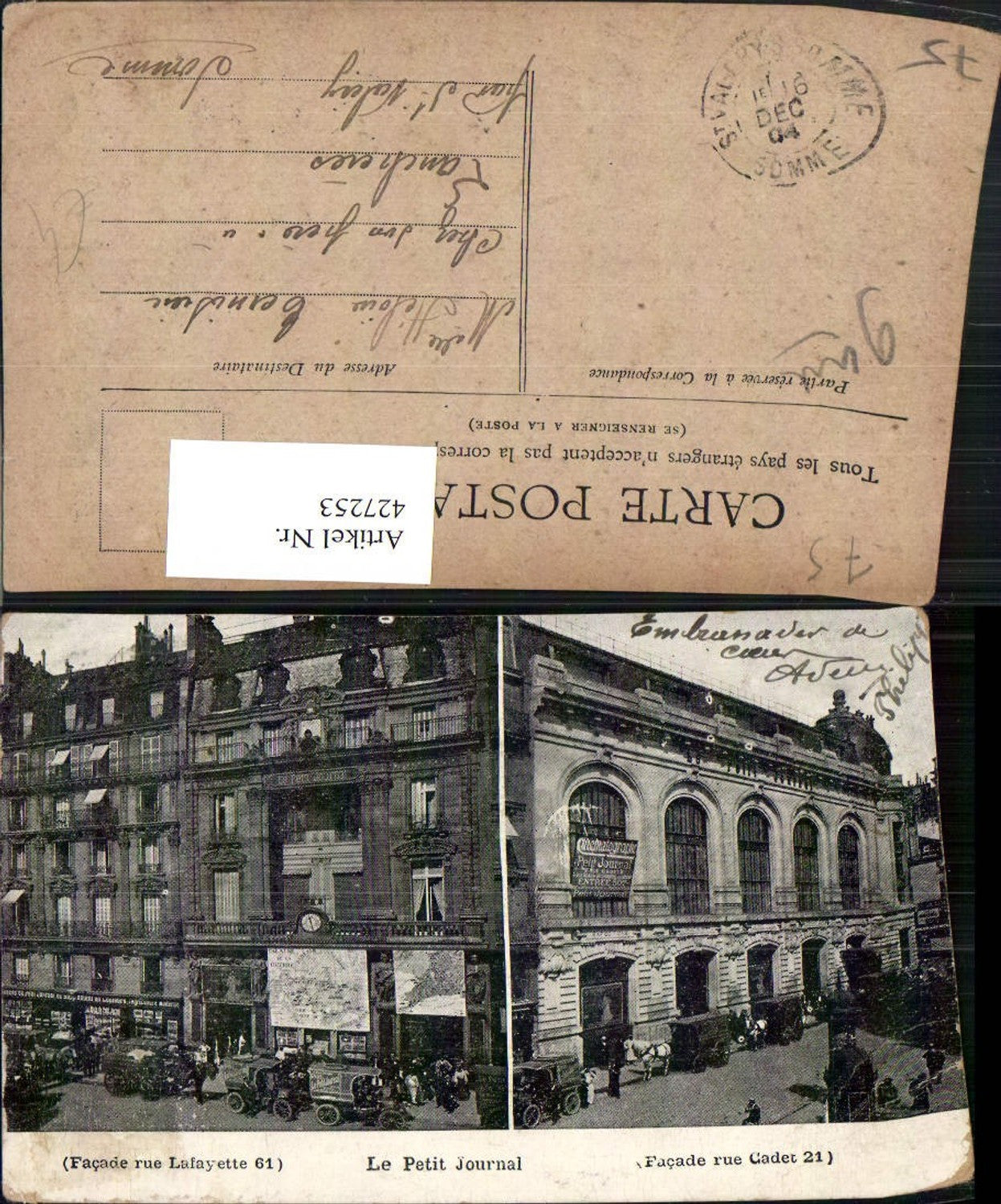 427253,Ile-de-France Paris Le Petit Journal Gebäude Mehrbildkarte