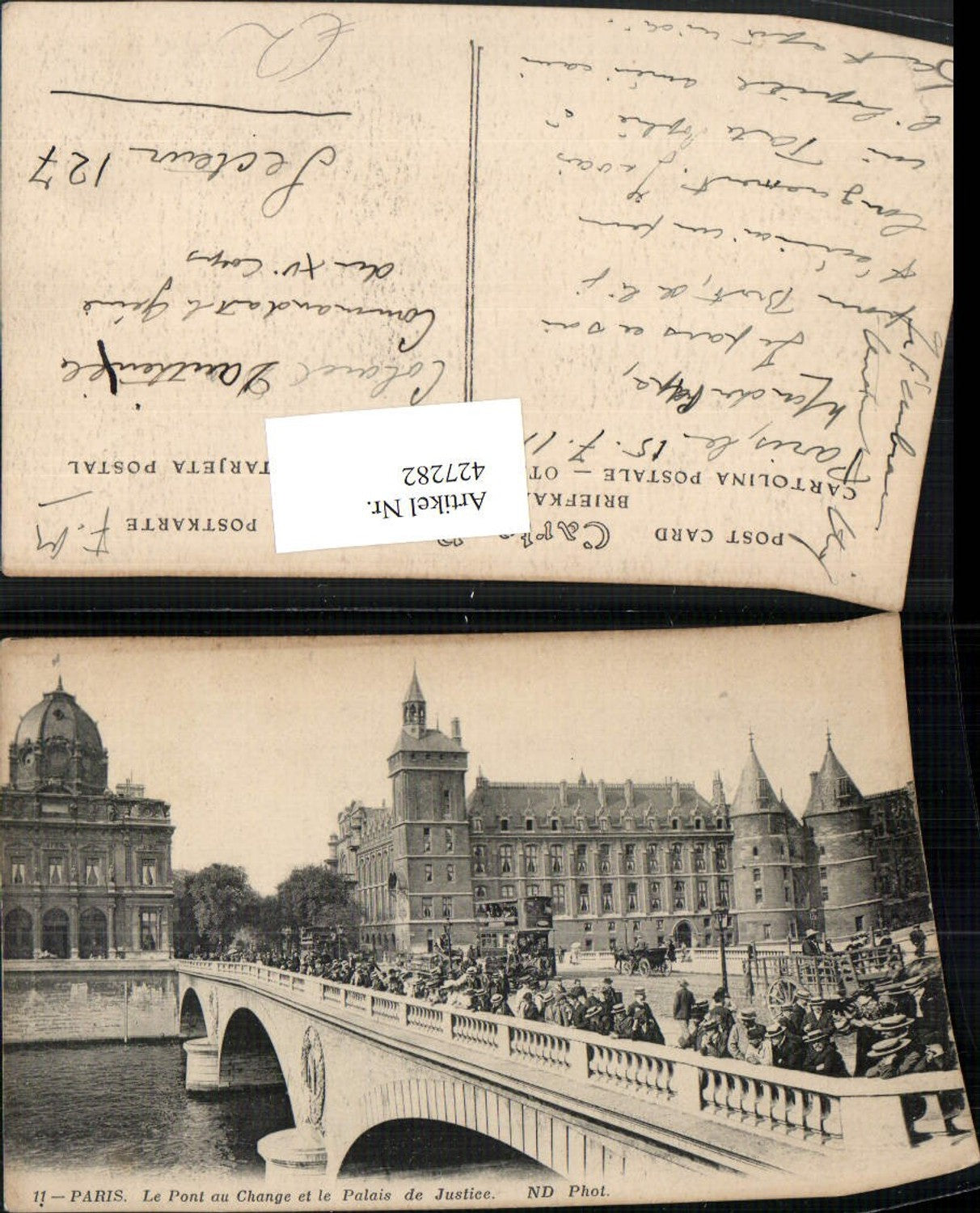 427282,Ile-de-France Paris Pont au Change et le Palais de Justice Brücke Justizpalast