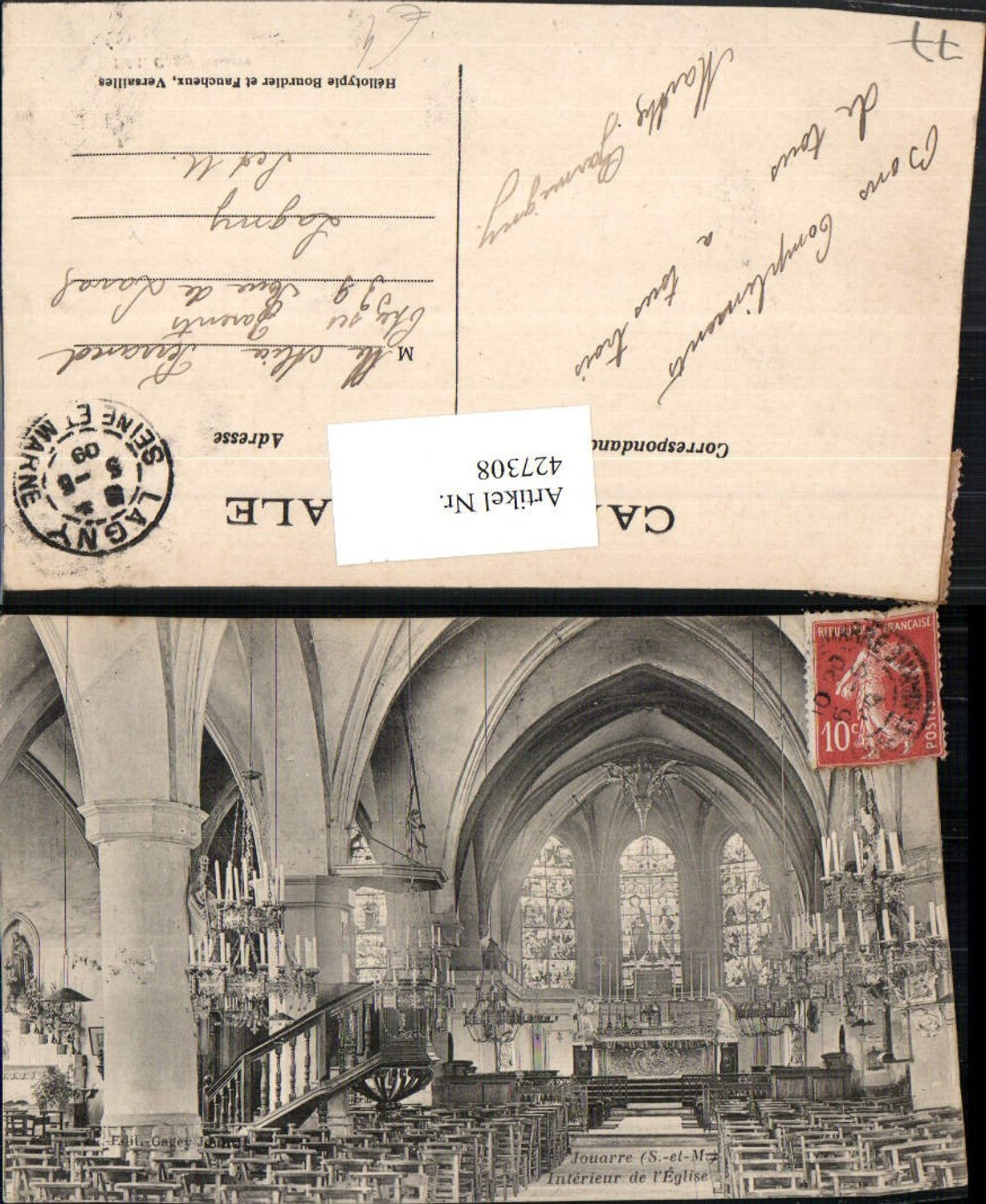 427308,Ile-de-France Seine-et-Marne Jouarre Interieur de l'Eglise Kirche Kanzel