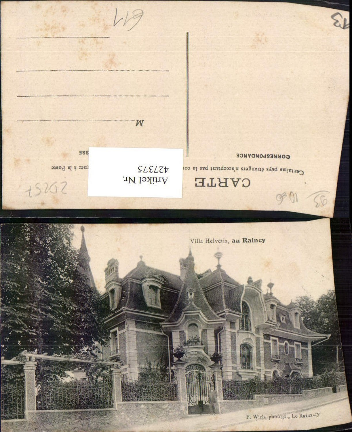 427375,Ile-de-France Seine-Saint-Denis Raincy Villa Helvetia