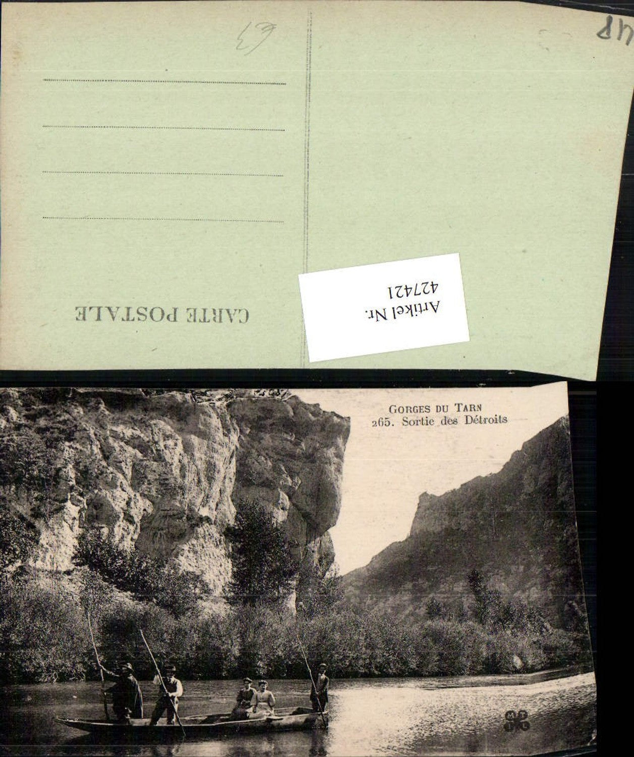 427421,Languedoc-Roussillon Lozere Gorges du Tarn Sortie des Detroits Zille Boot