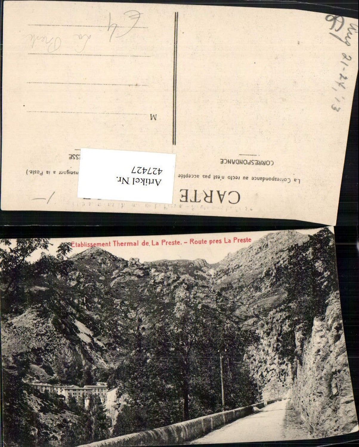 427427,Languedoc-Roussillon Pyrenees-Orientales Etablissement Thermal de La Preste Route