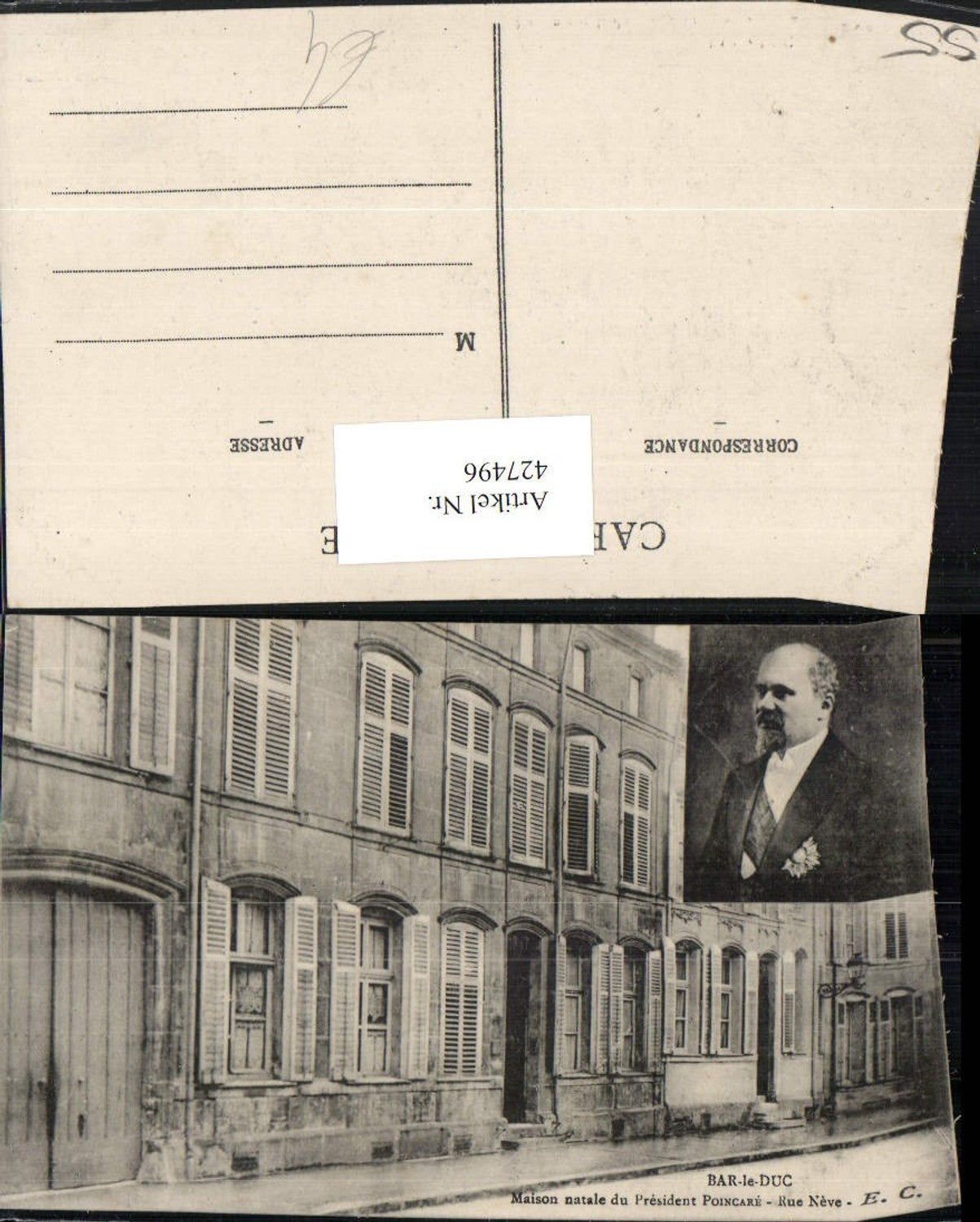 427496,Lothringen Meuse Bar-le-Duc Maison natale du President Poincare Haus Portrait