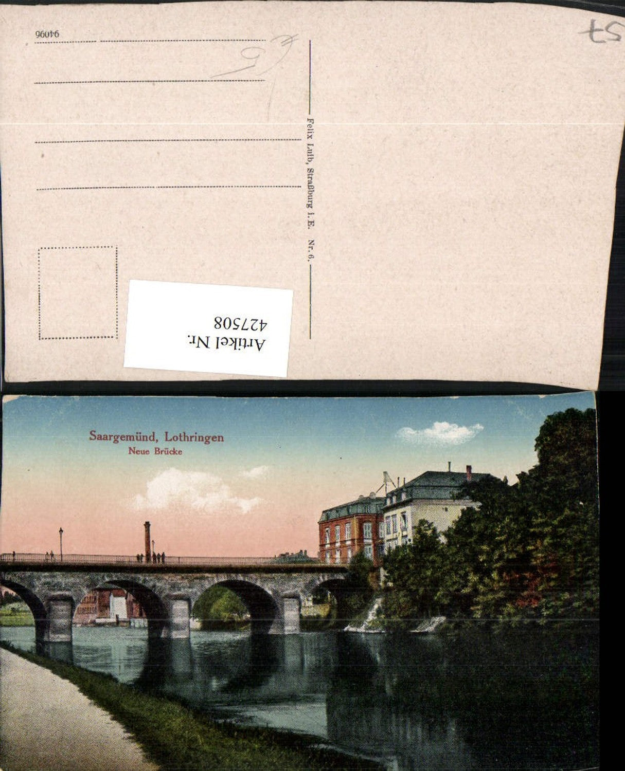 427508,Lothringen Moselle Saargemünd Neue Brücke