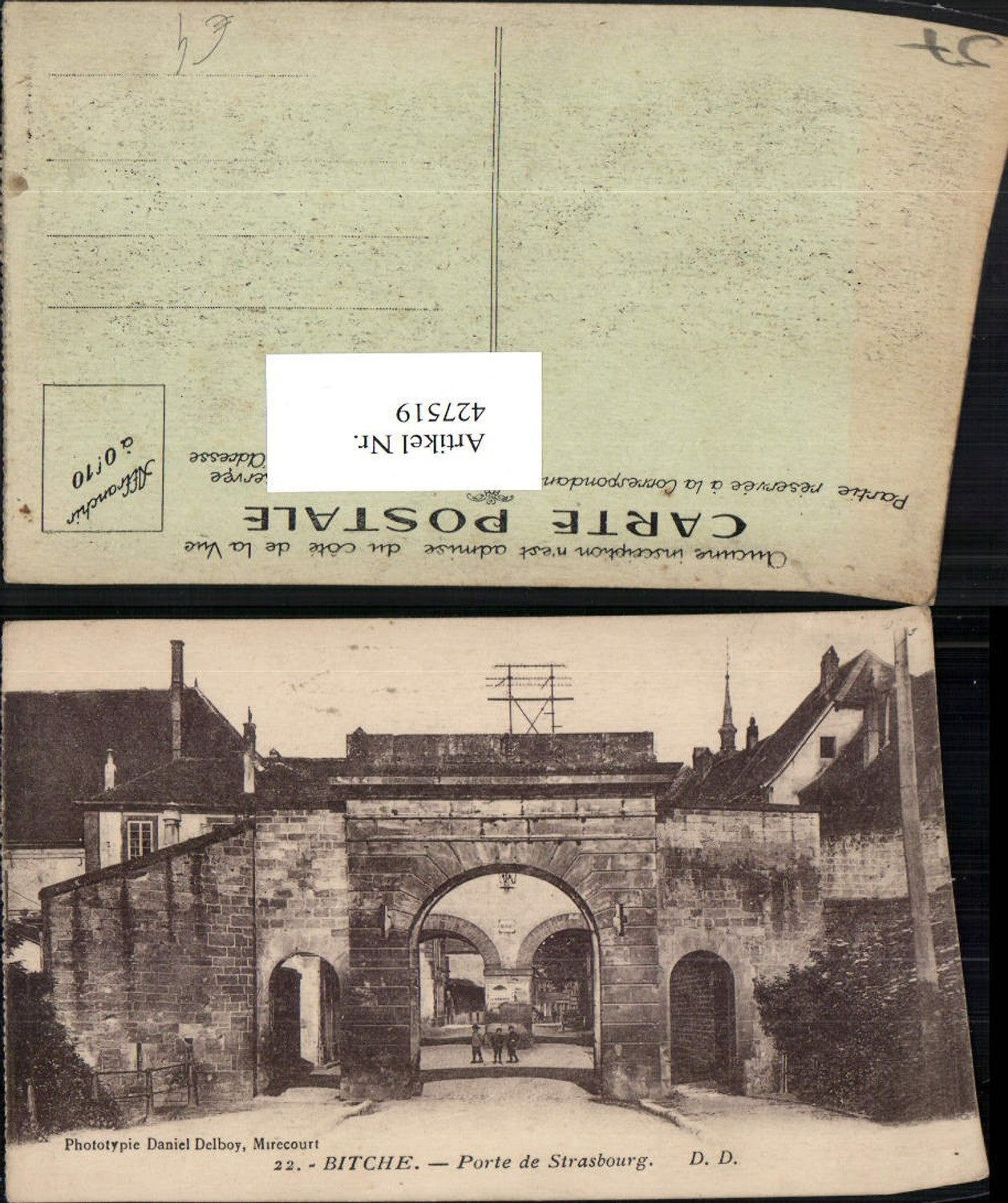 427519,Lorraine Moselle Bitche Porte de Strasbourg Gate