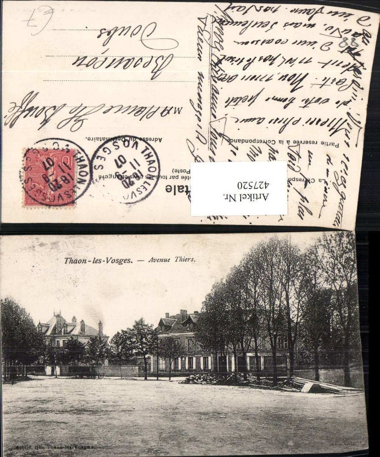 427520,Lothringen Vosges Thaon-les-Vosges Avenue Thiers Straßenansicht