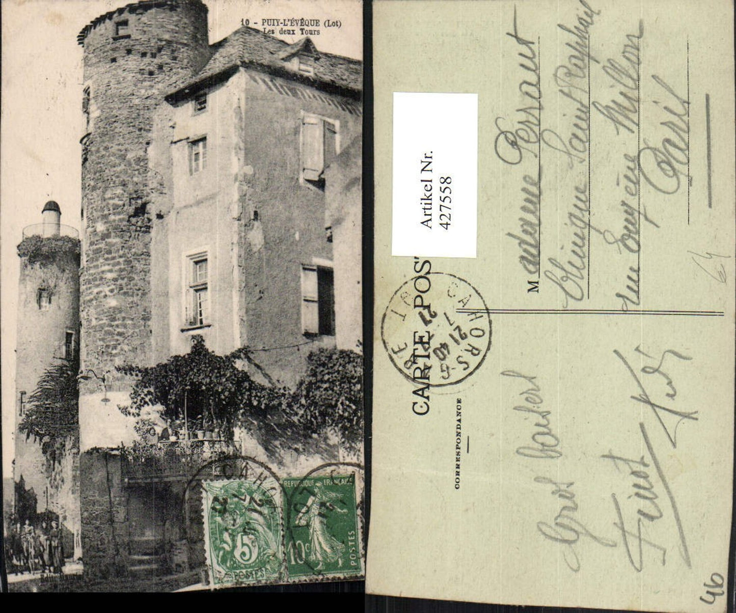 427558,Midi-Pyrenees Lot Puiy-l'Eveque Les deux Tours Turm