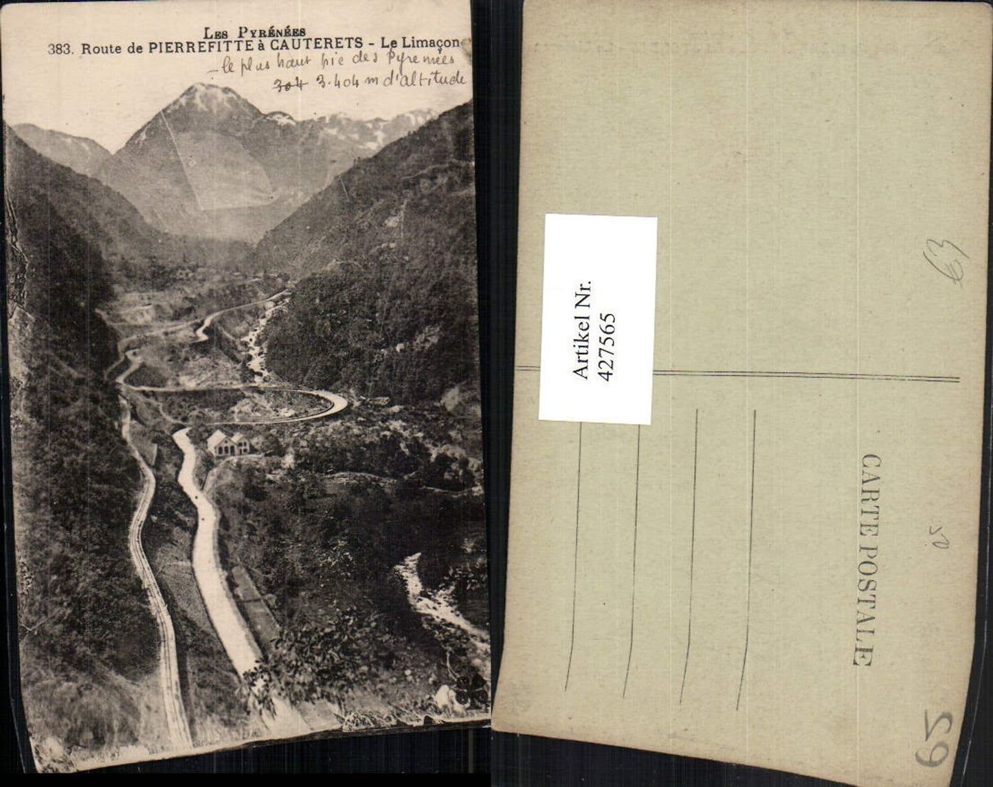 427565,Midi-Pyrenees Hautes-Pyrenees Route de Pierrefitte a Cauterets Bergkulisse