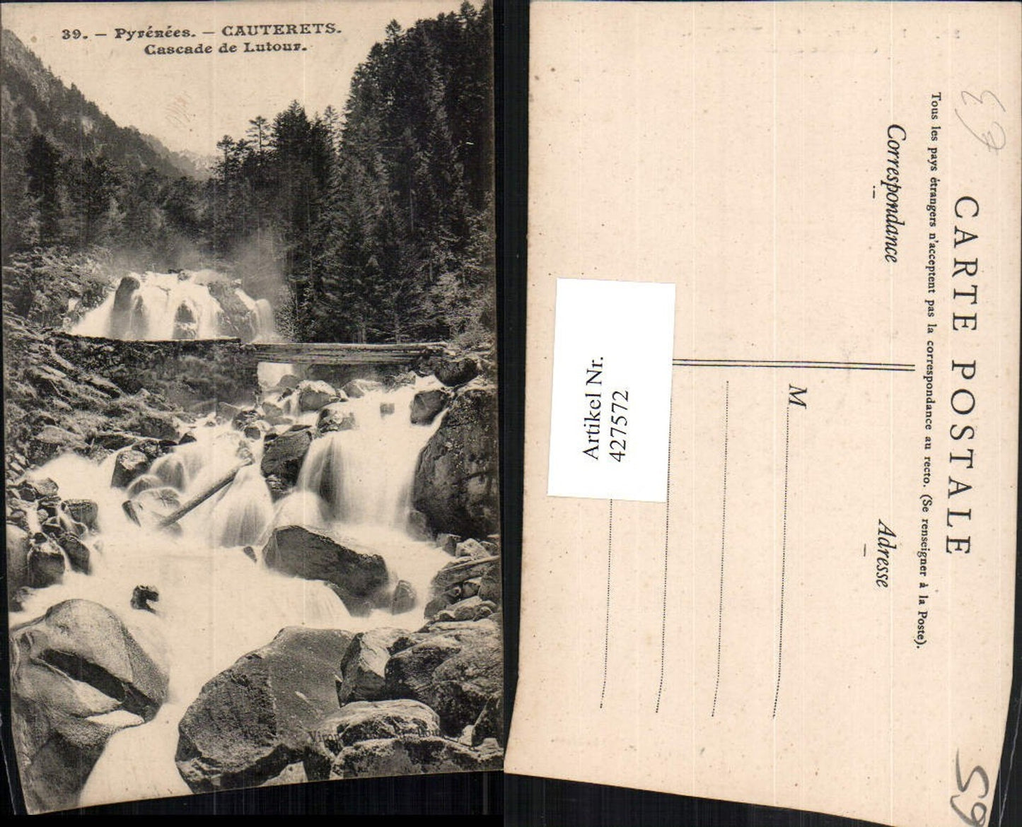 427572,Midi-Pyrenees Hautes-Pyrenees Cauterets Cascade de Lutour Wasserfall