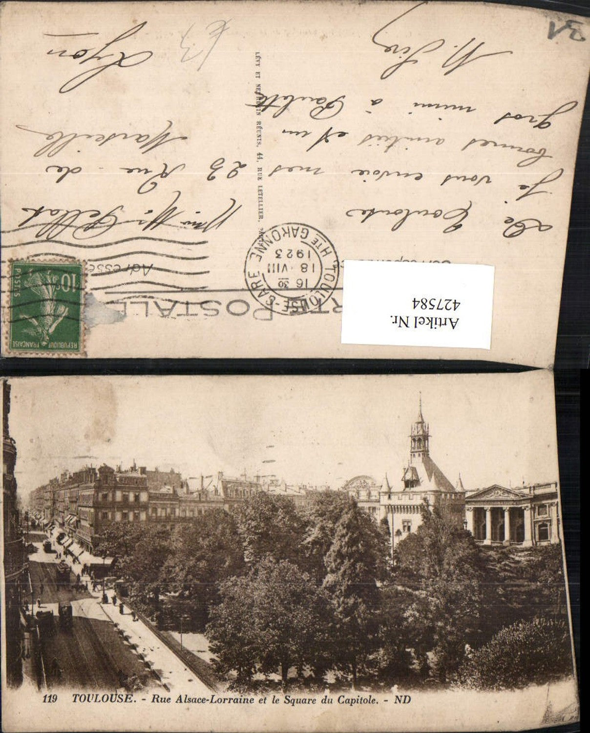 427584,Midi-Pyrenees Haute-Garonne Toulouse Rue Alsace-Lorraine et Square du Capitole