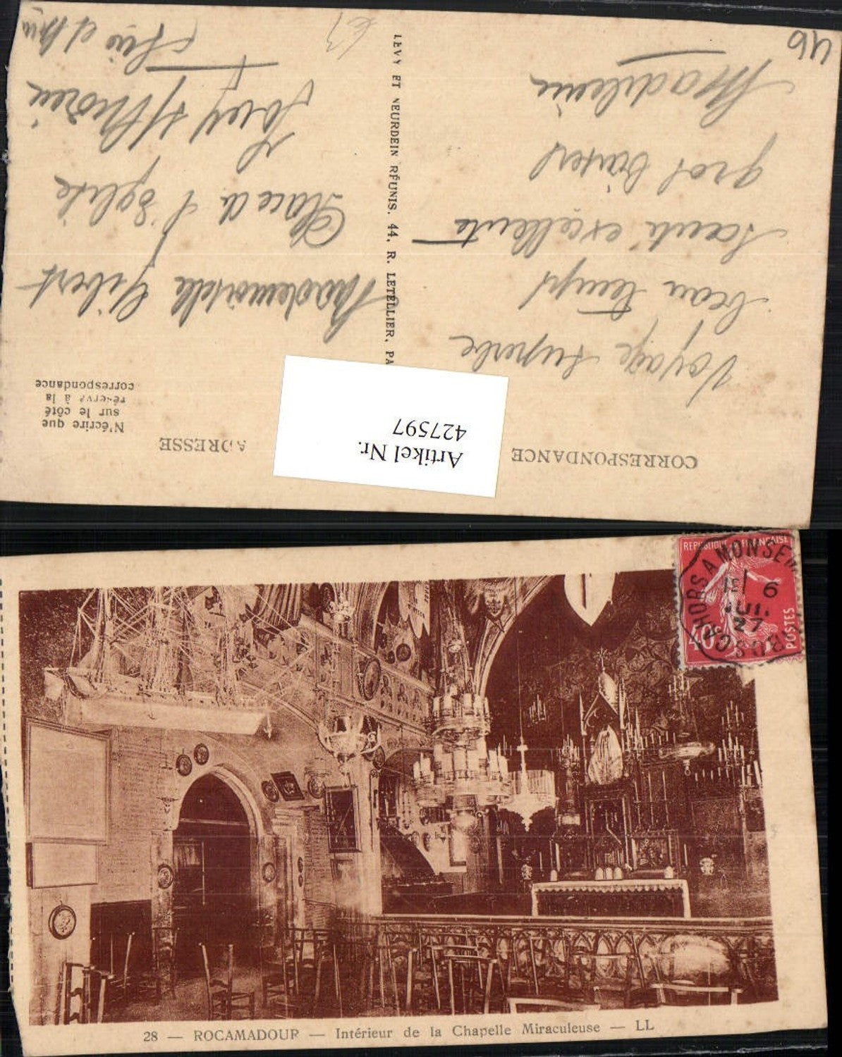 427597,Midi-Pyrenees Lot Rocamadour Interieur de la Chapelle Miraculeuse Kirche Innenansicht