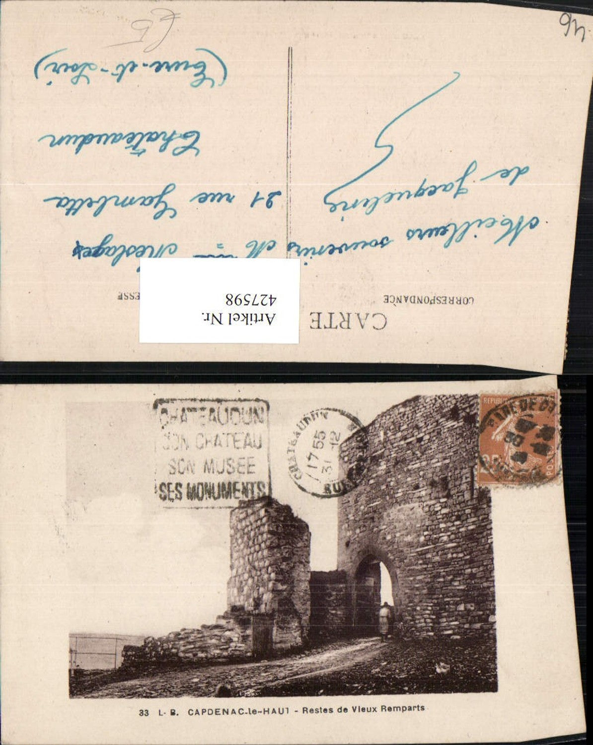 427598,Midi-Pyrenees Lot Capdenac-le-Haut Restes de Vieux Remparts Stadtmauer