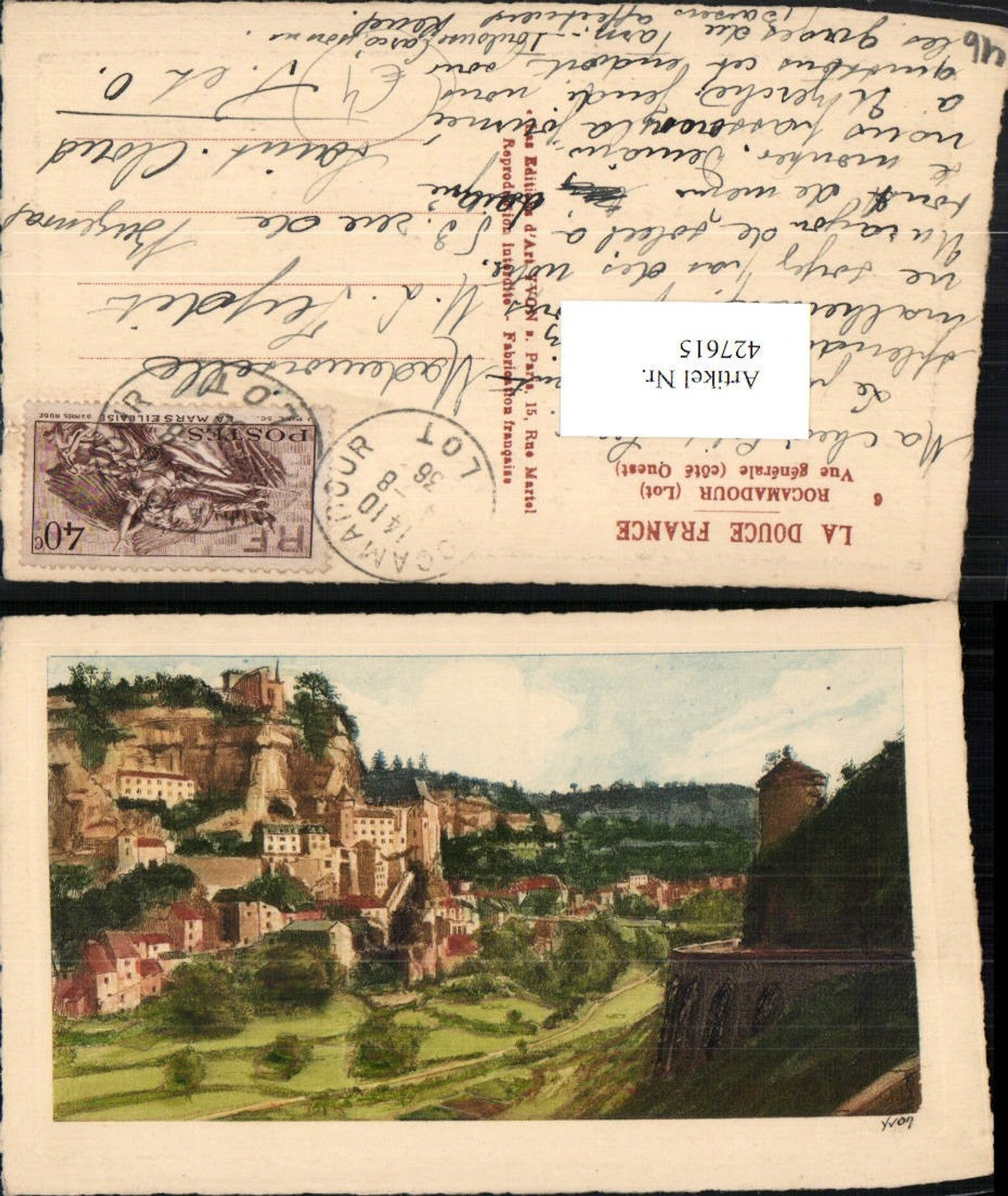 427615,Midi-Pyrenees Lot Rocamadour Vue generale Totale