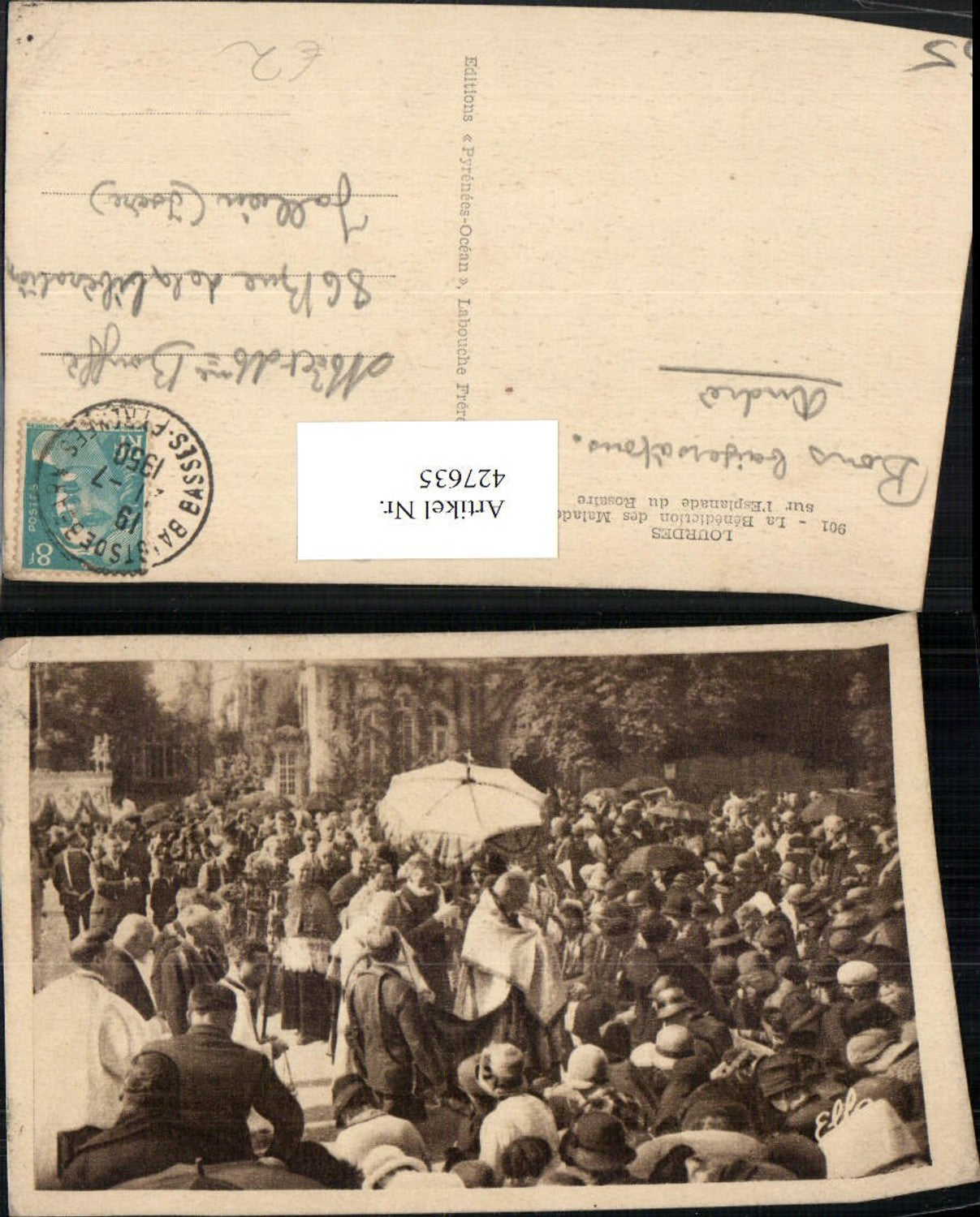 427635,Midi-Pyrenees Hautes-Pyrenees Lourdes La Benediction des Malades Segnung
