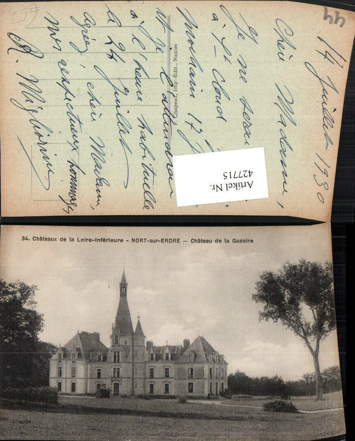 427715,Pays de la Loire Loire-Atlantique Nort-sur-Erdre Chateau de la Gazoir Schloss