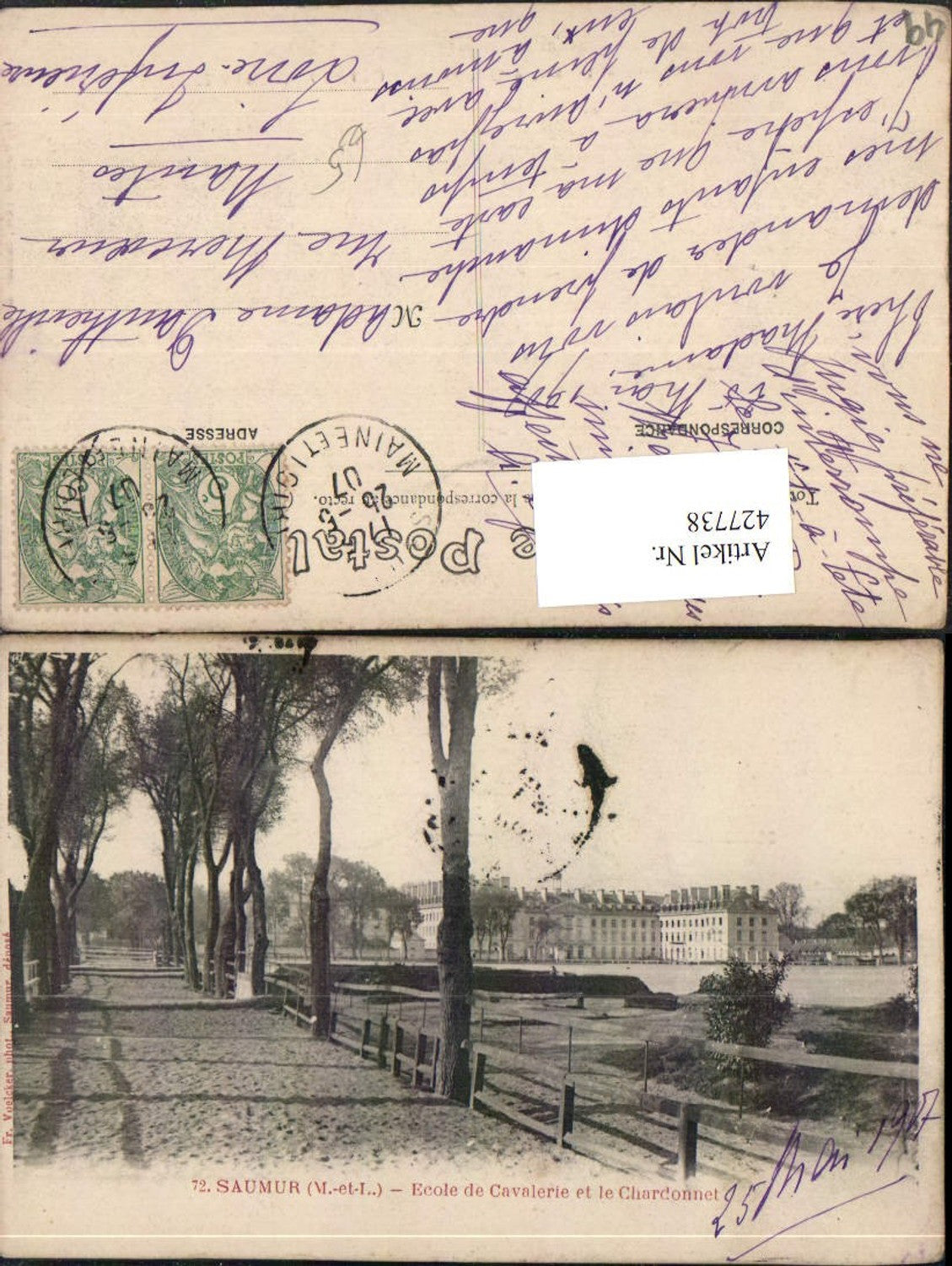 427738,Pays de la Loire Maine-et-Loire Saumur Ecole de Cavalerie et le Chardonnet Schule