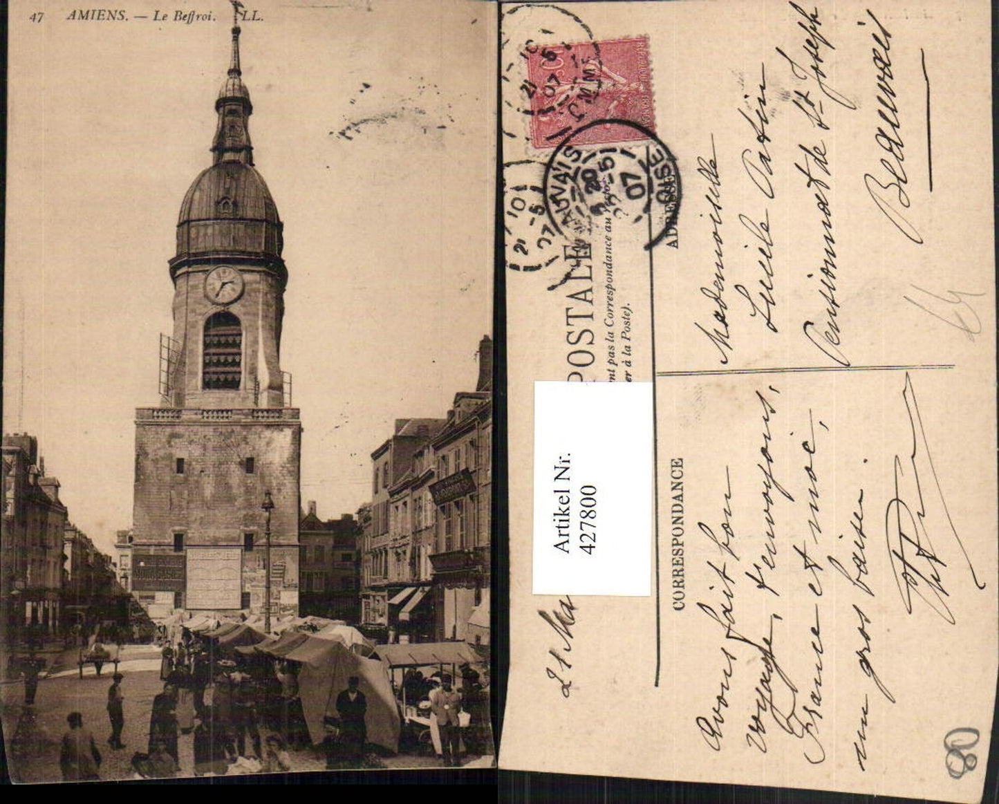 427800,Picardie Somme Amiens Le Beffroi Glockenturm Turm