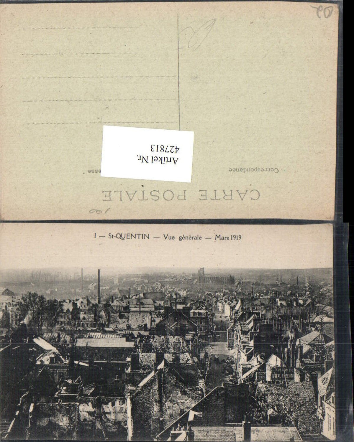 427813,Picardie Aisne St-Quentin Vue generale Totale Zerstörung