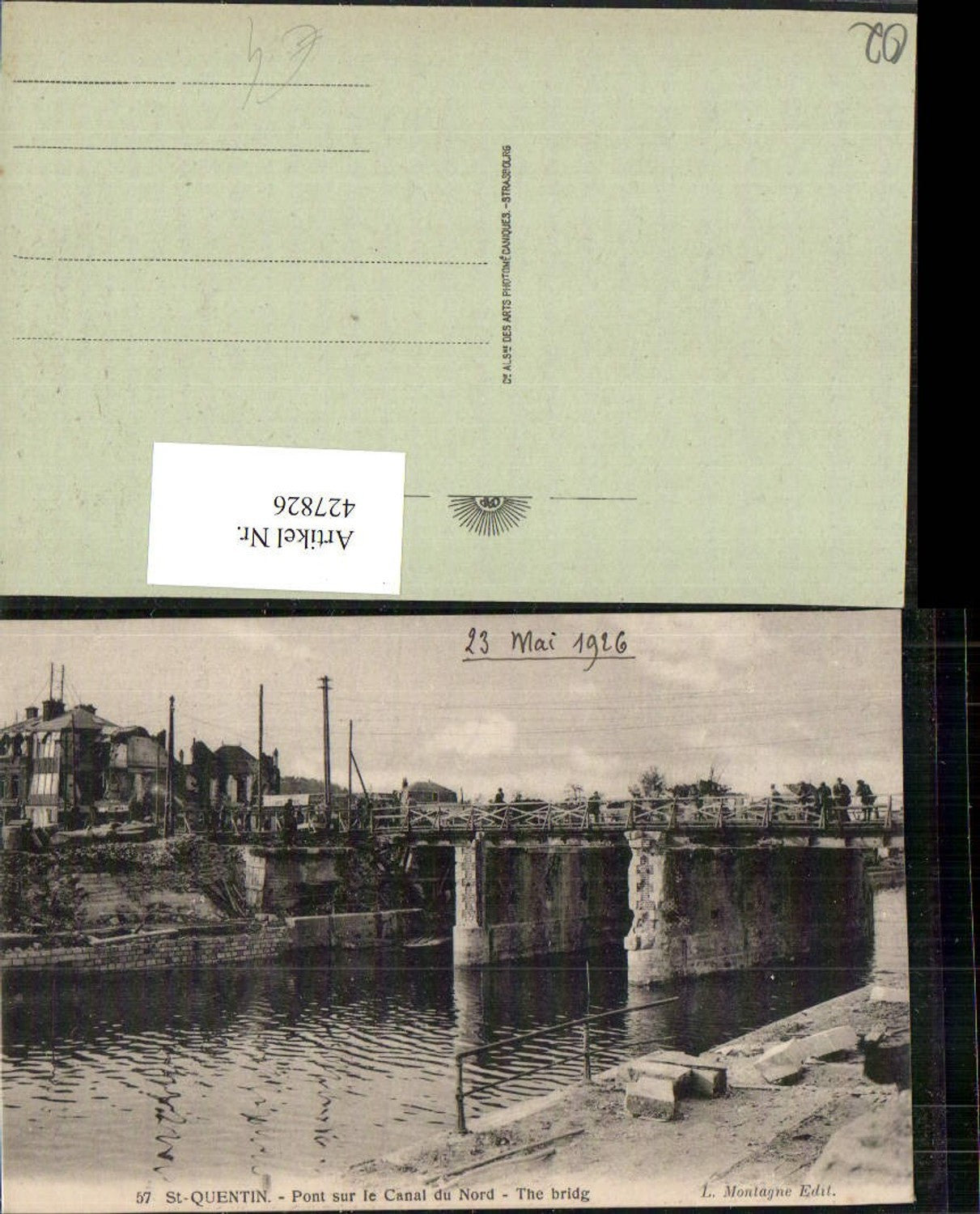 427826,Picardie Aisne St-Quentin Pont sur le Canal du Nord Brücke