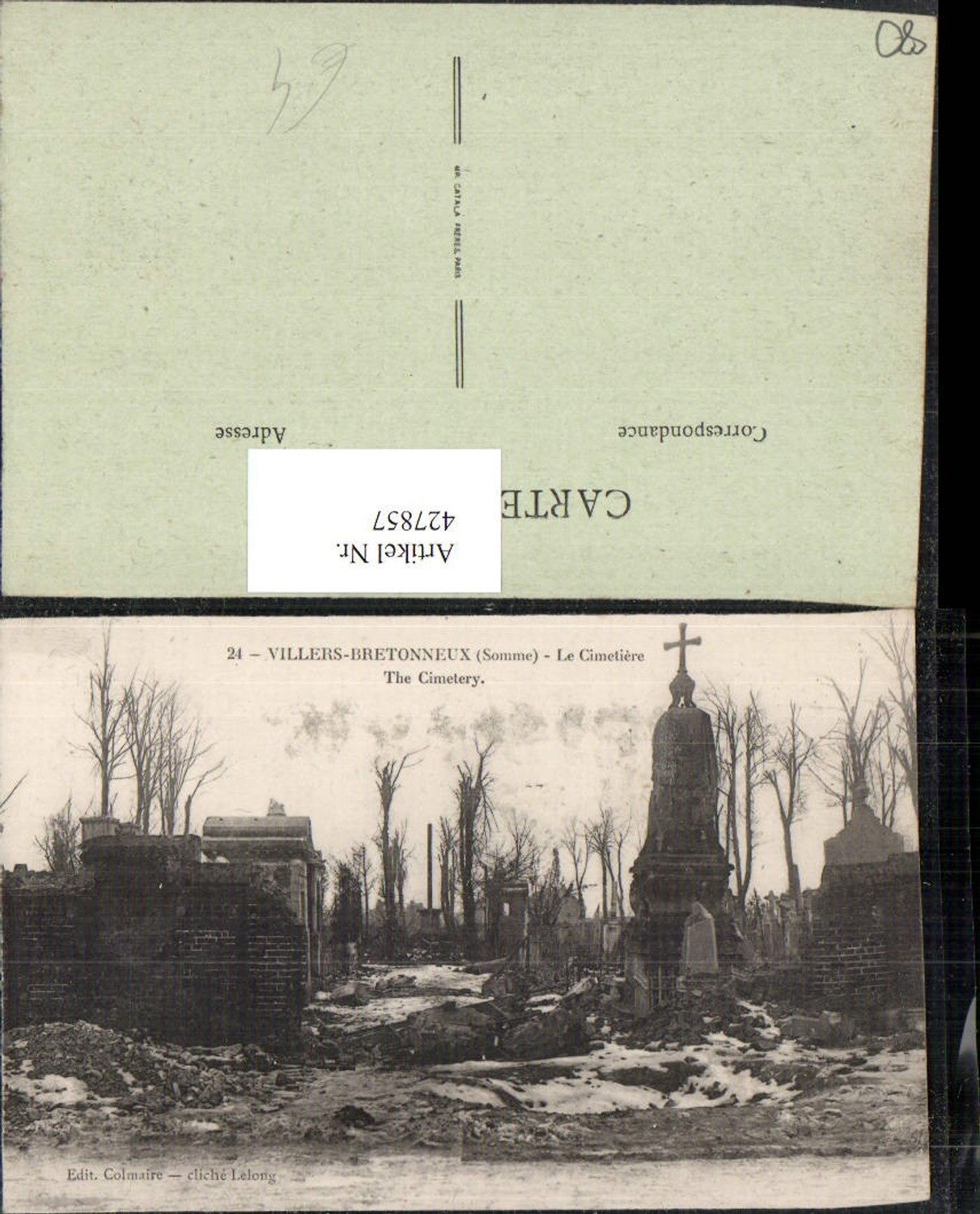 427857,Picardie Somme Villers-Bretonneux Le Cimetiere Friedhof