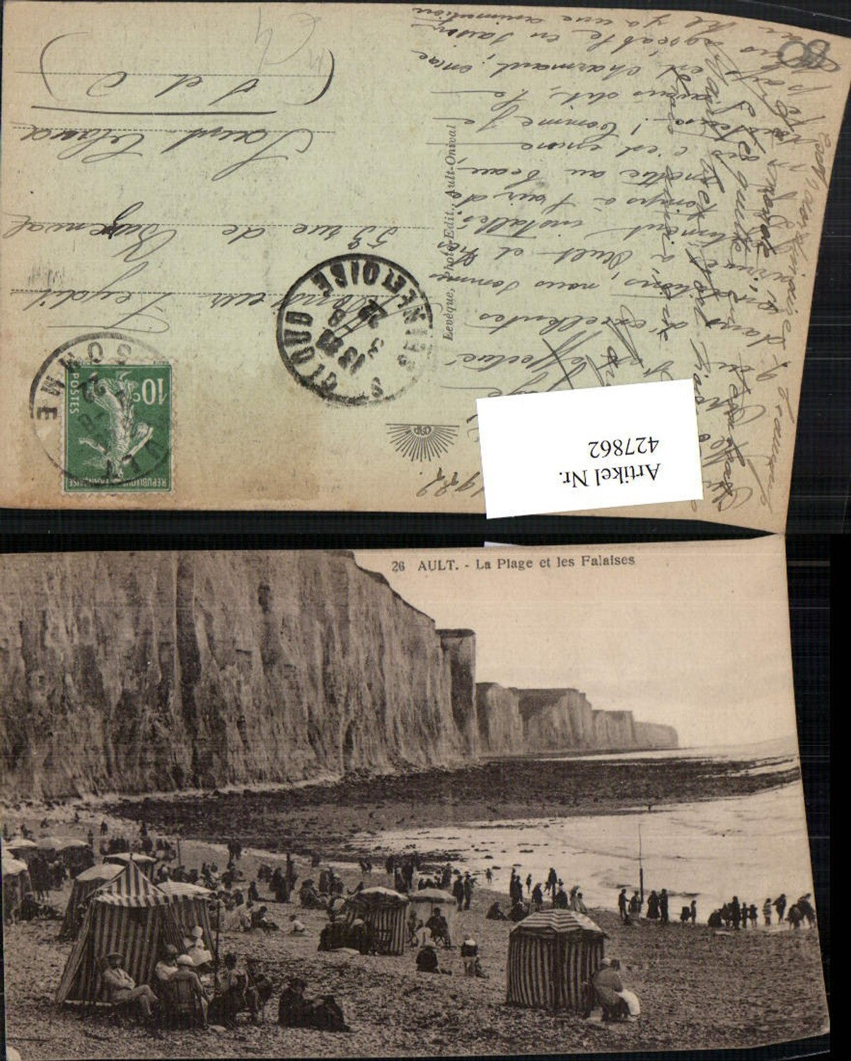 427862,Picardie Somme Ault La Plage et les Falaises Küste Steilküste Strandleben