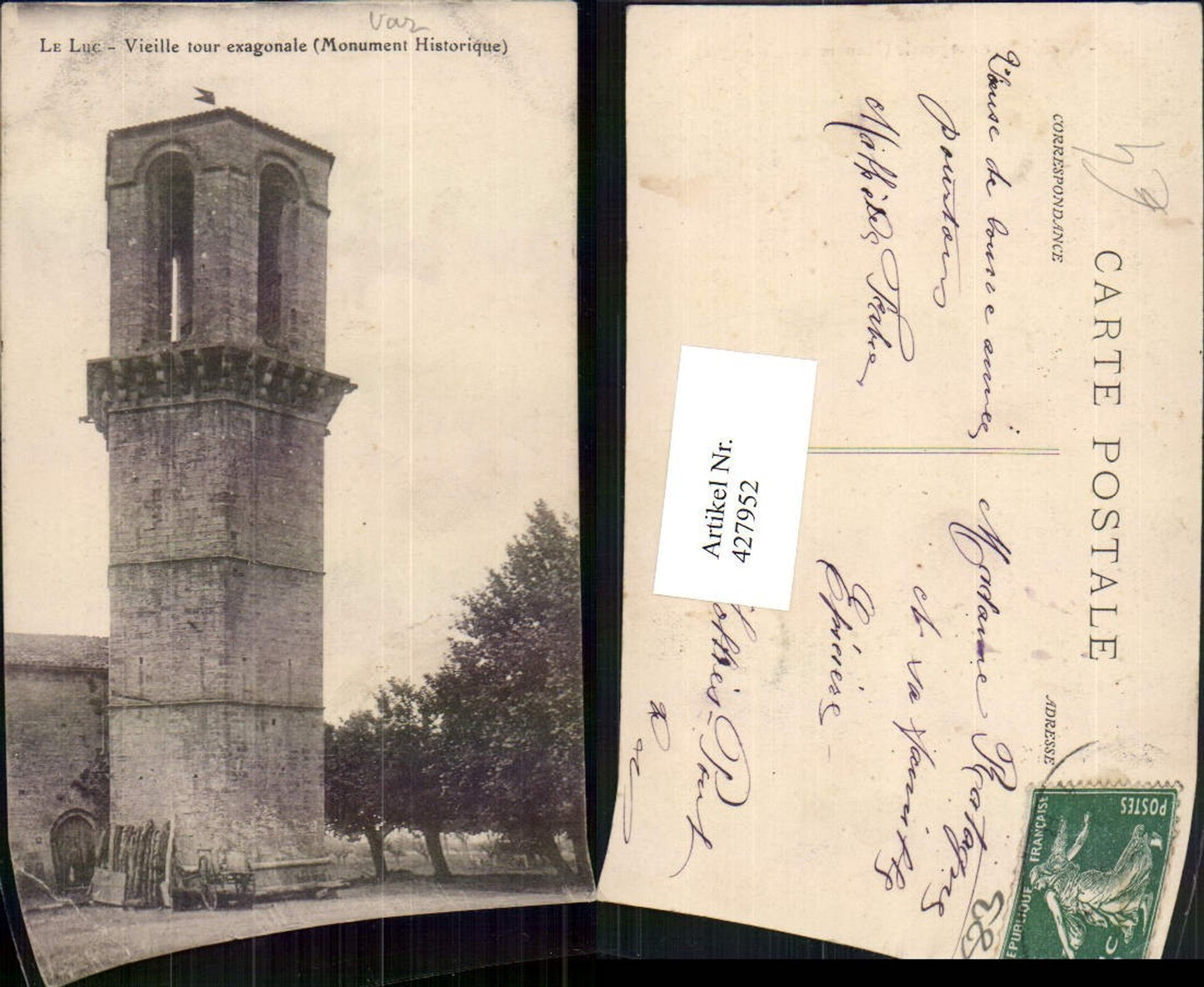 427952,Provence-Alpes-Cote-Azur Var Le Luc Vieille tour exagonale Turm
