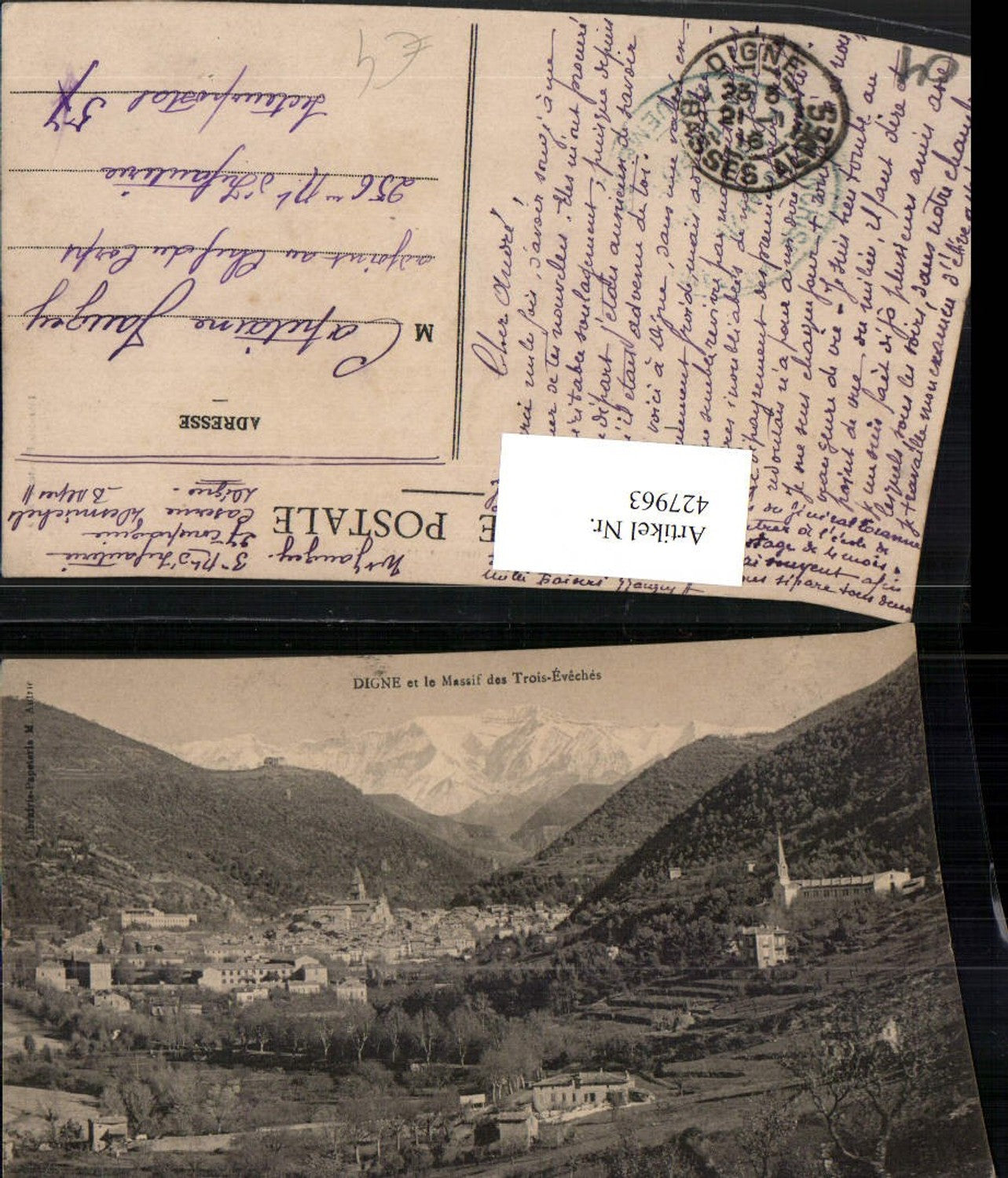 427963,Provence-Alpes-Cote-Azur Alpes-de-Haute-Provence Digne Totale Bergkulisse