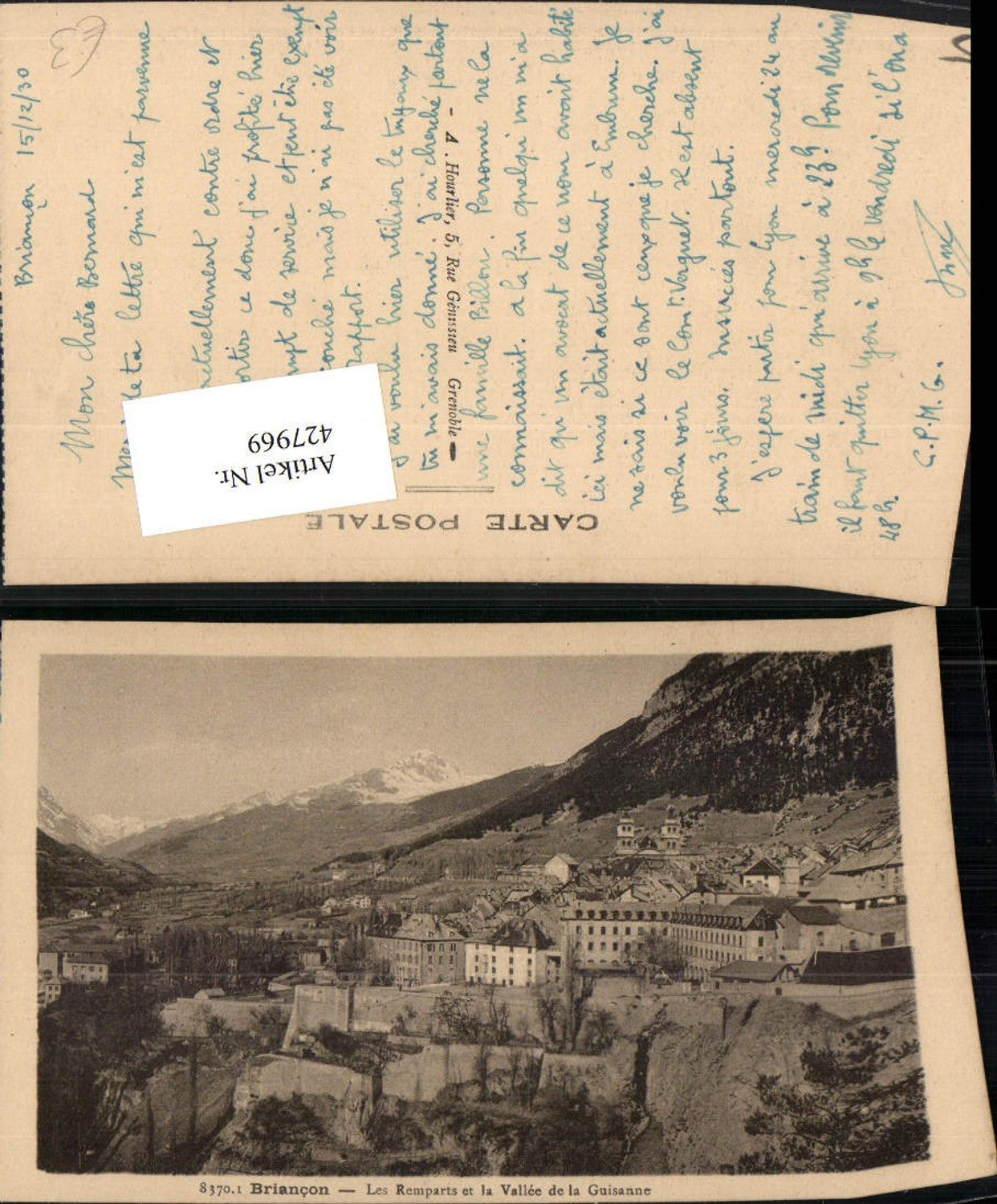 427969,Provence-Alpes-Cote-Azur Hautes-Alpes Briancon Les Remparts Totale Bergkulisse