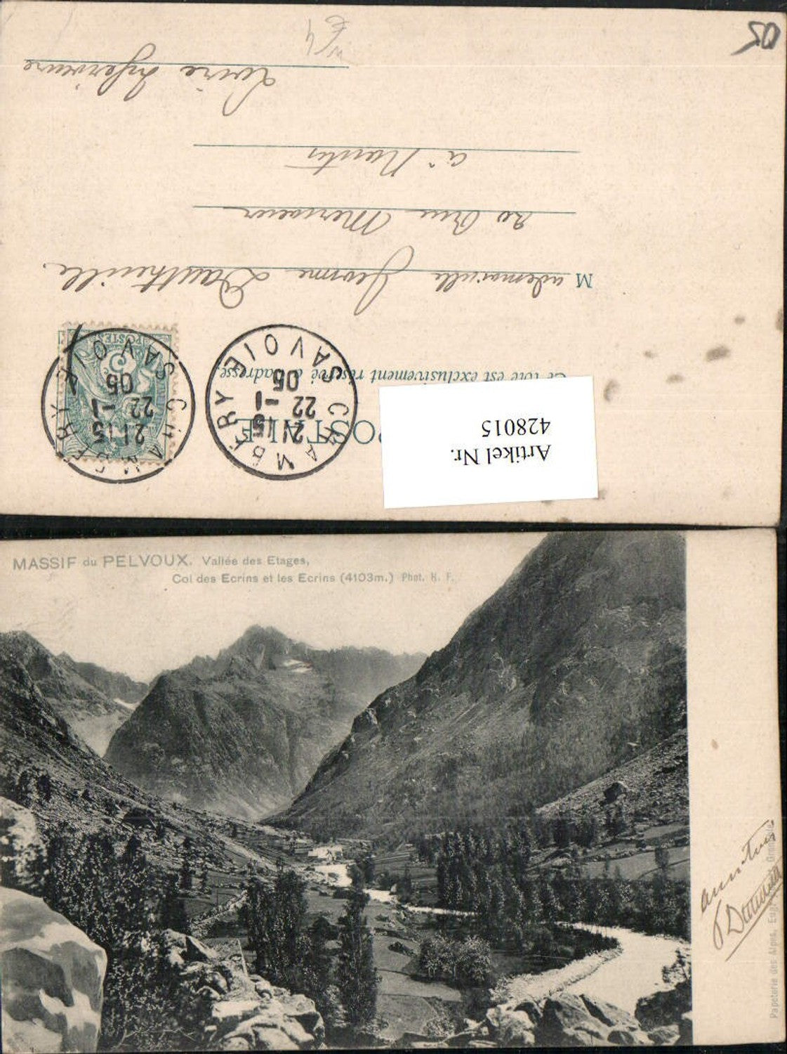 428015,Provence-Alpes-Cote-Azur Hautes-Alpes Massif du Pelvoux Vallee Etages Bergkulisse