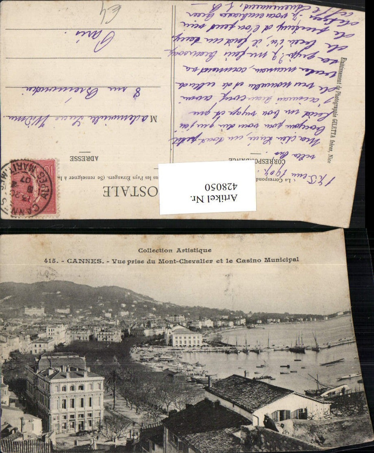 428050,Provence-Alpes-Cote-Azur Alpes-Maritimes Cannes Vue prise du Mont-Chevalier Teilansicht