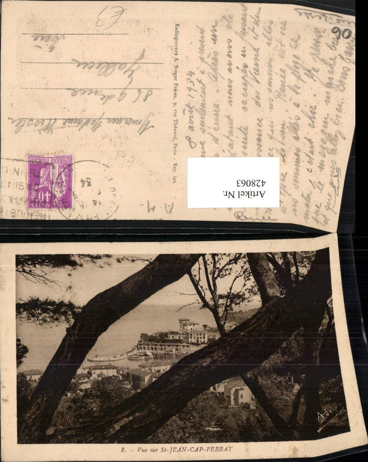 428063,Provence-Alpes-Cote-Azur Alpes-Maritimes Vue sur St-Jean-Cap-Ferrat Teilansicht