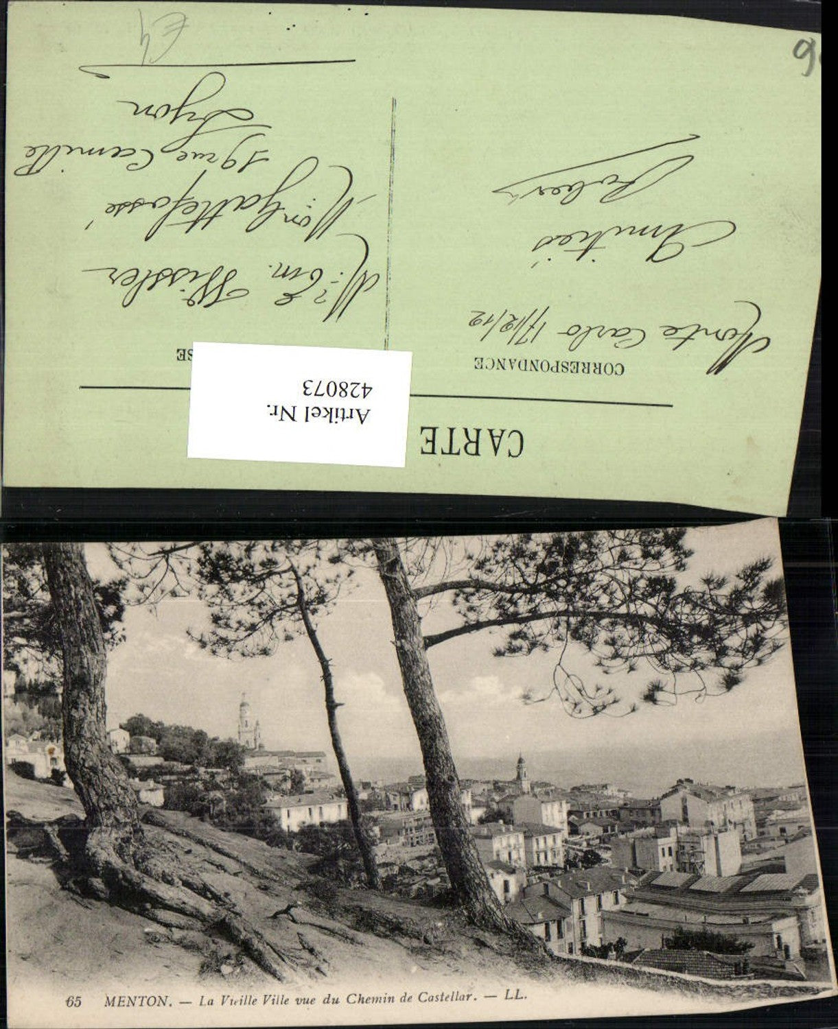 428073,Provence-Alpes-Cote-Azur Alpes-Maritimes Menton La Vieille Ville Teilansicht