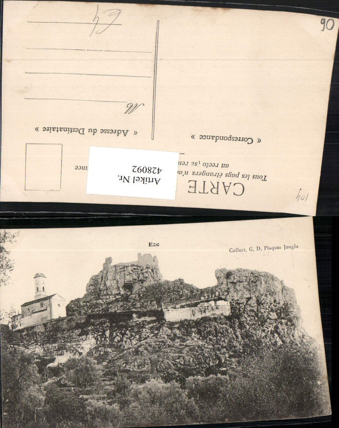 428092,Provence-Alpes-Cote-Azur Alpes-Maritimes Eze Teilansicht Kirche