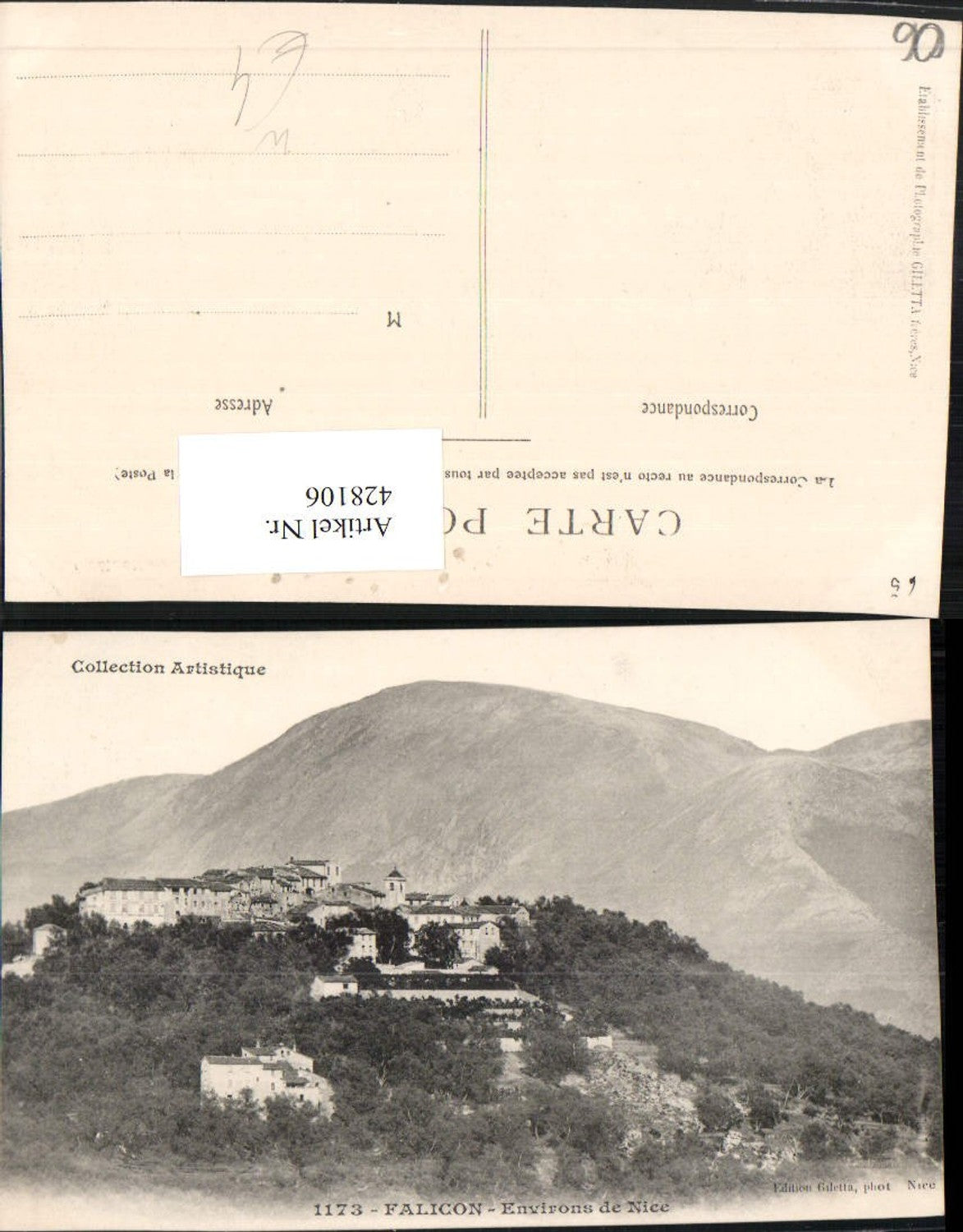 428106,Provence-Alpes-Cote-Azur Alpes Maritimes Nice Nizza Falicon Totale Bergkulisse