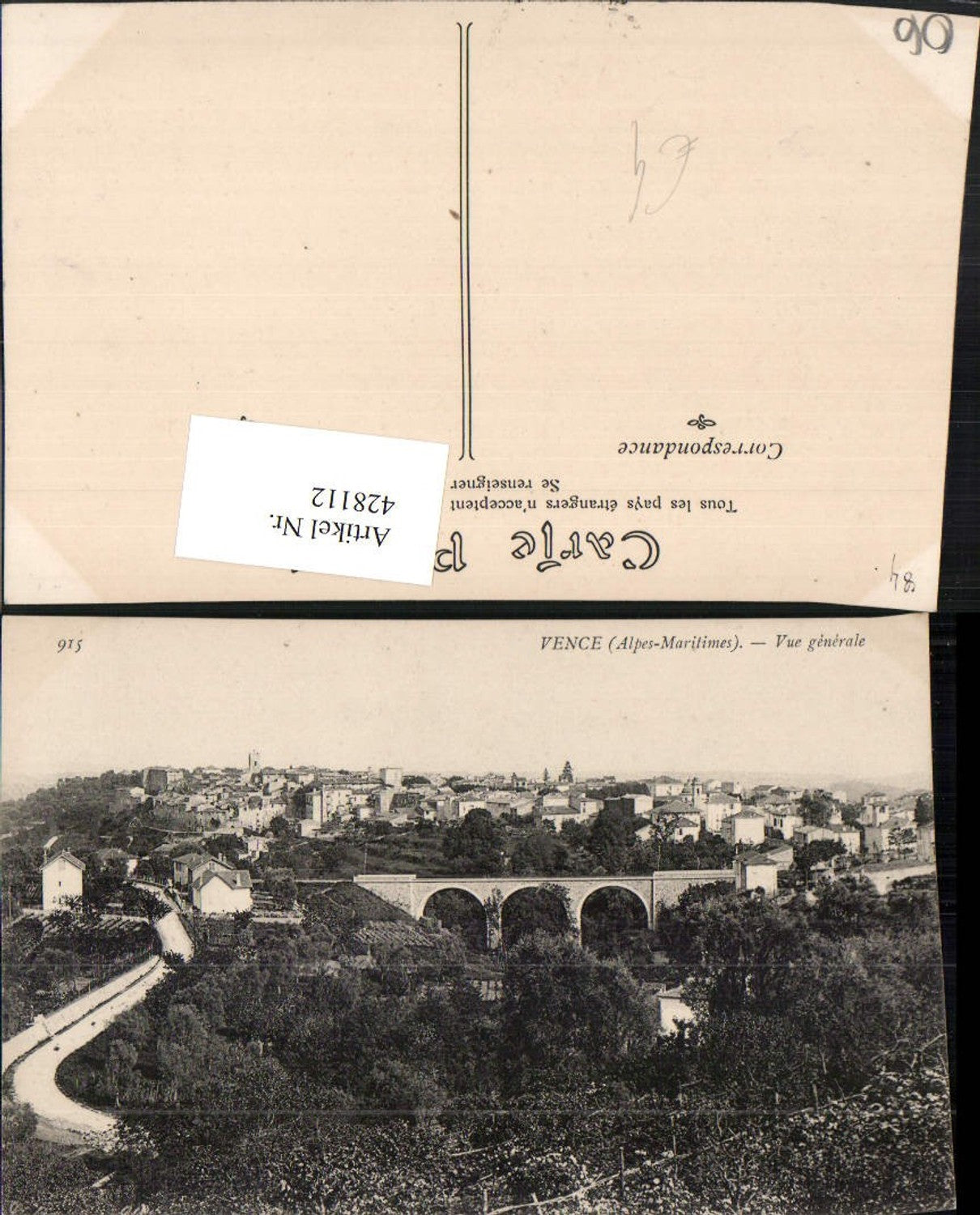 428112,Provence-Alpes-Cote-Azur Alpes Maritimes Vence Vue generale Totale Brücke