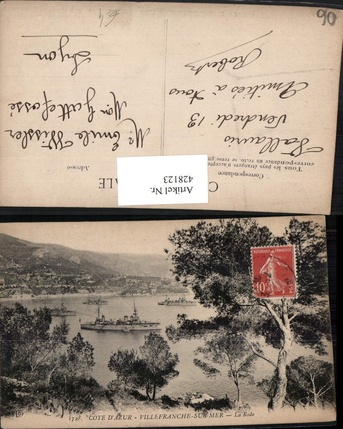 428123,Provence-Alpes-Cote-Azur Alpes Maritimes Villefranche-sur-Mer La Rade Dampfer Schiffe