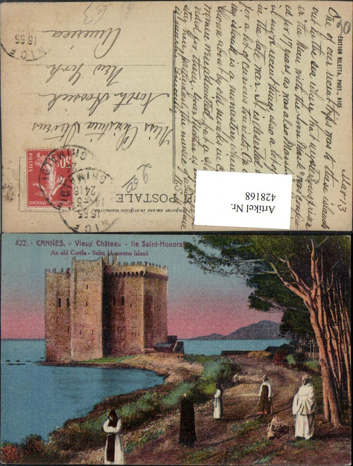 428168,Provence-Alpes-Cote-Azur Alpes Maritimes Cannes Ile Saint-Honorat Chateau Burg