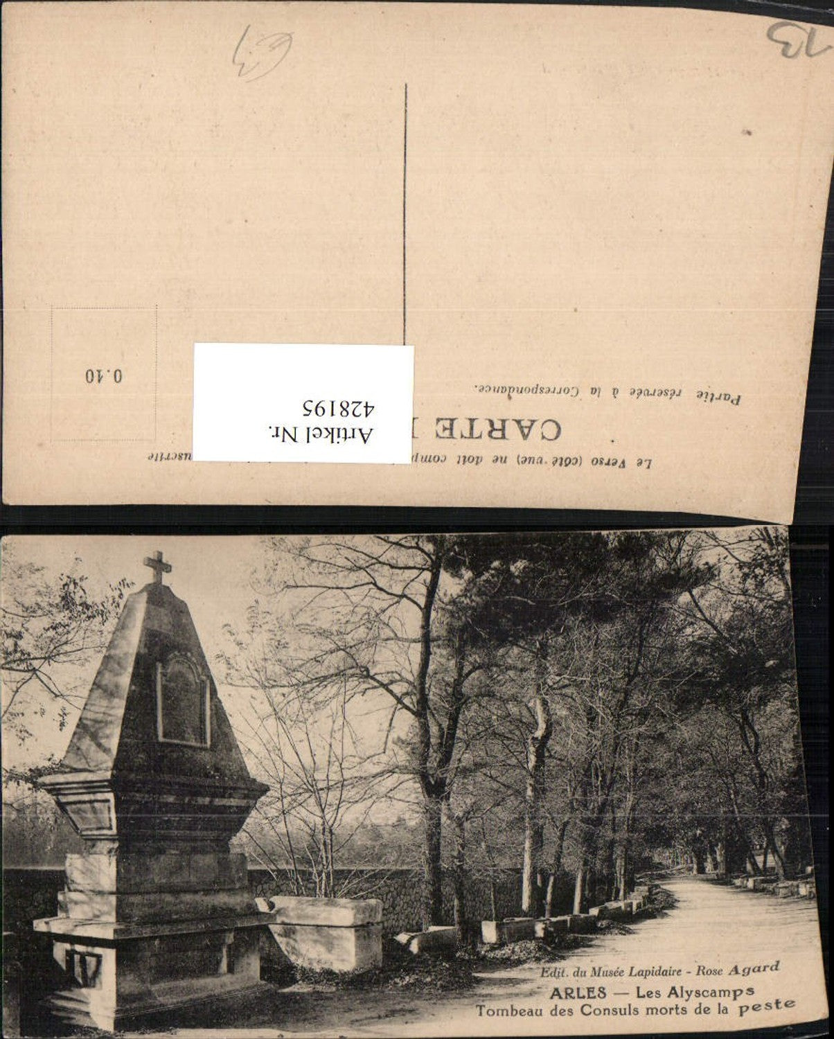 428195,Provence-Alpes-Cote-Azur Bouches-de-Rhone Arles Alycamps Tombeau Consuls morts