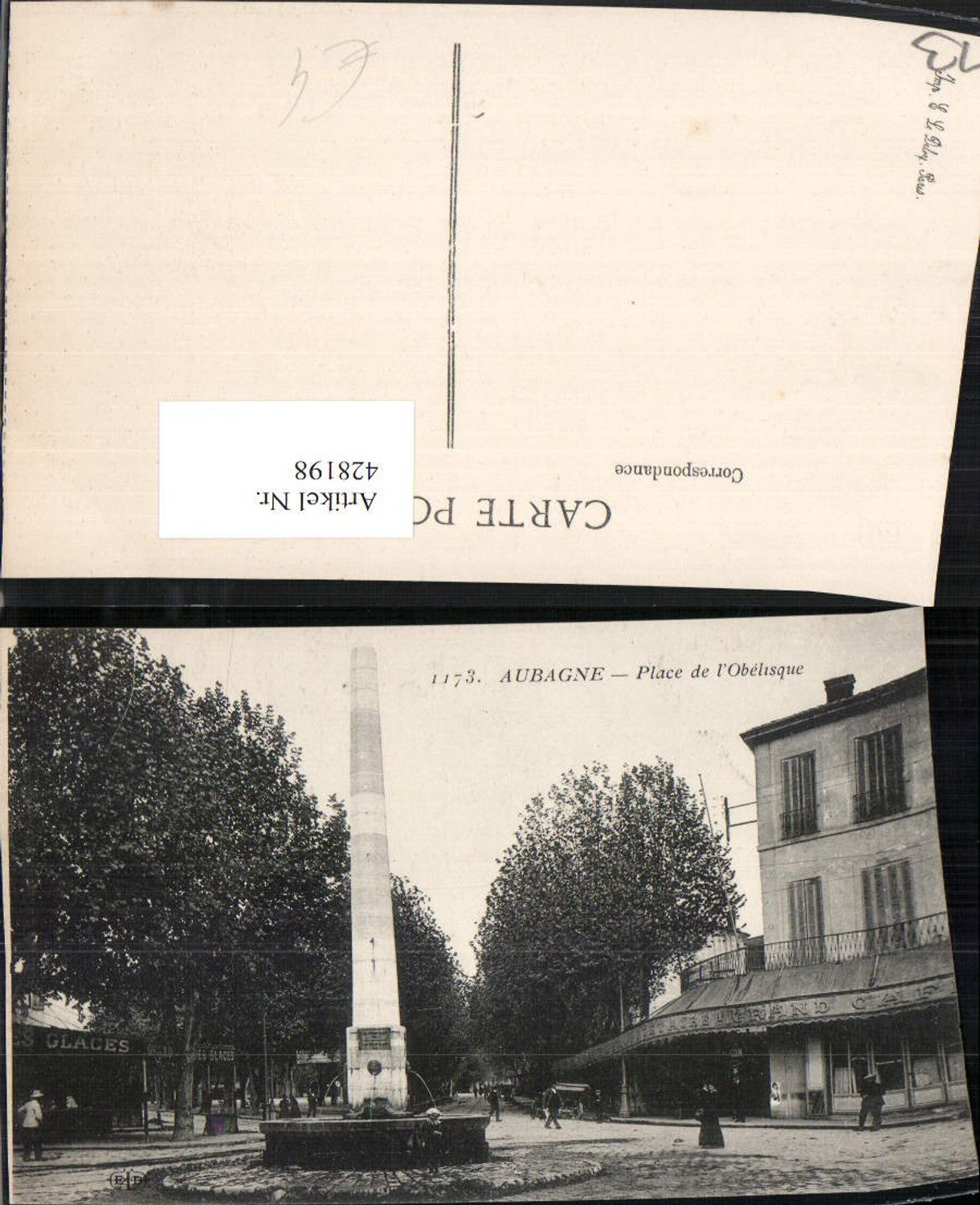 428198,Provence-Alpes-Cote-Azur Bouches-de-Rhone Aubagne Place de l'Obelisque Brunnen