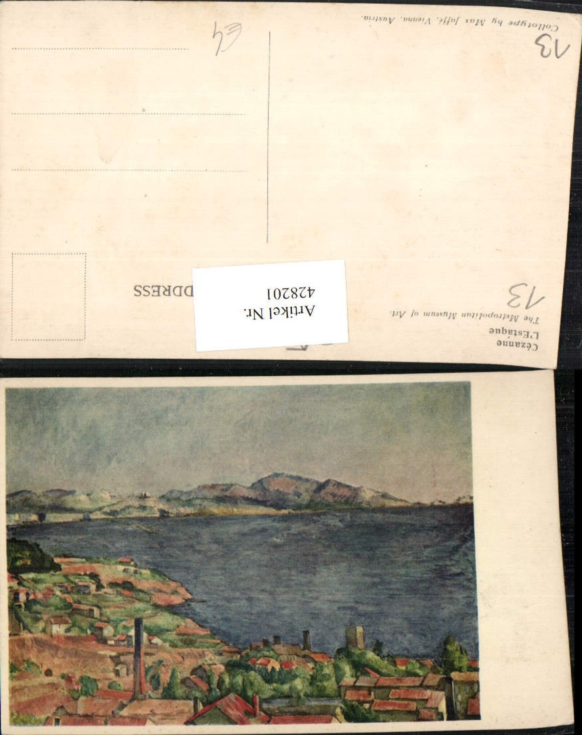 428201,Künstler AK Provence-Alpes-Cote-Azur Bouches-de-Rhone Cezanne L'Estaque Teilansicht