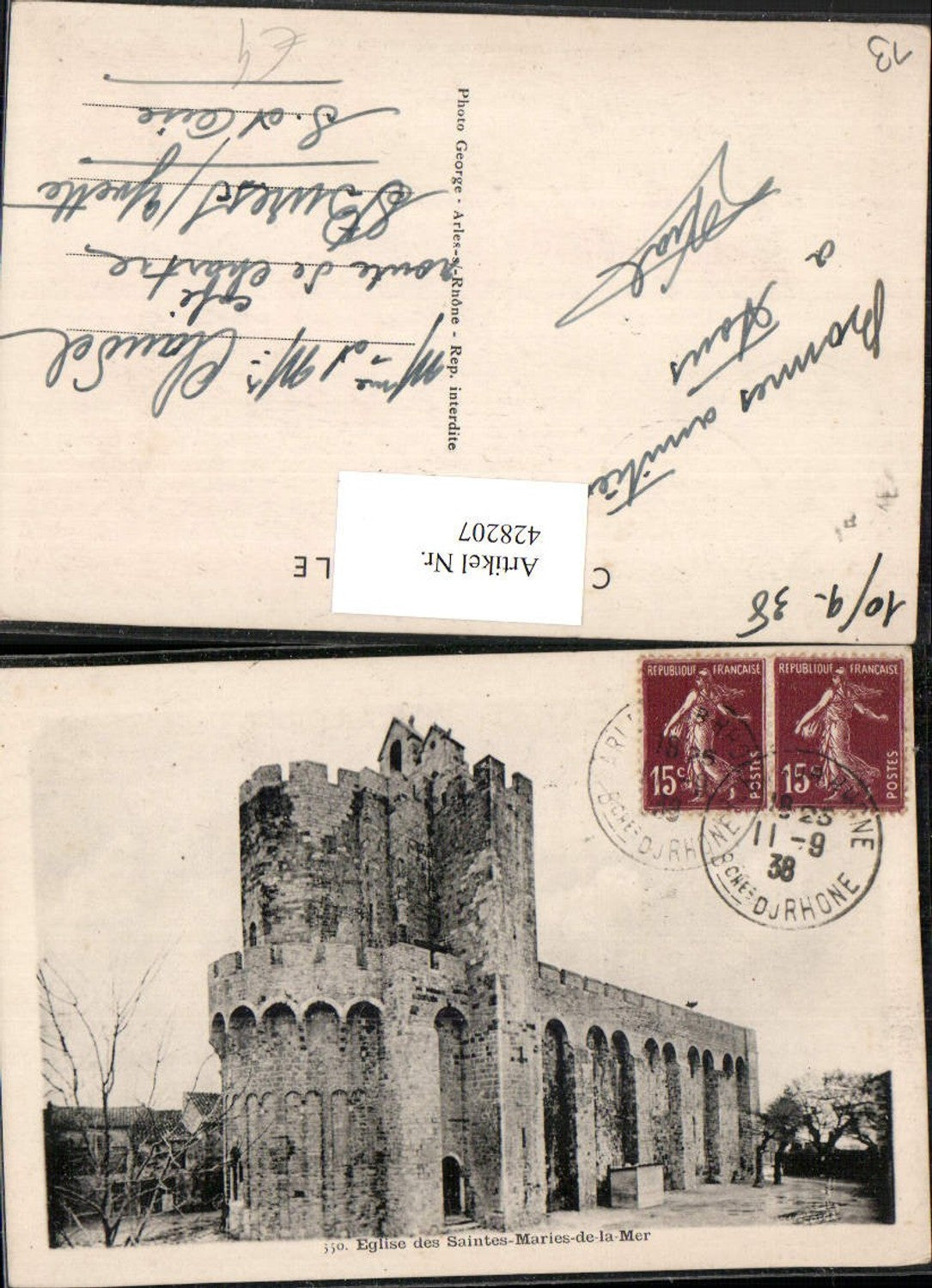 428207,Provence-Alpes-Cote-Azur Bouches-de-Rhone Eglise des Saintes-Maries-de-la-Mer Kirche