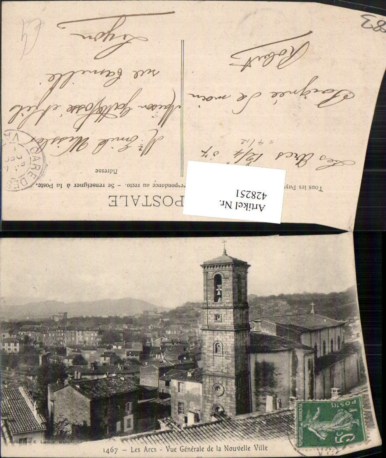 428251,Provence-Alpes-Cote-Azur Var Les Arcs Vue Generale de la Nouvelle Ville Teilansicht