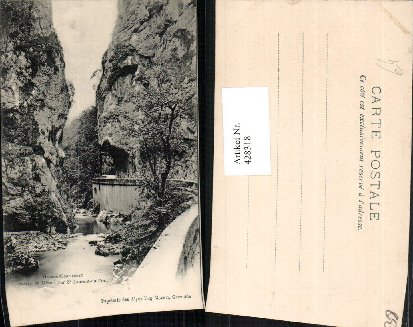 428318,Rhone-Alpes Isere Grande Chartreuse Entree du Desert par St-Laurent-du-Pont Schlucht