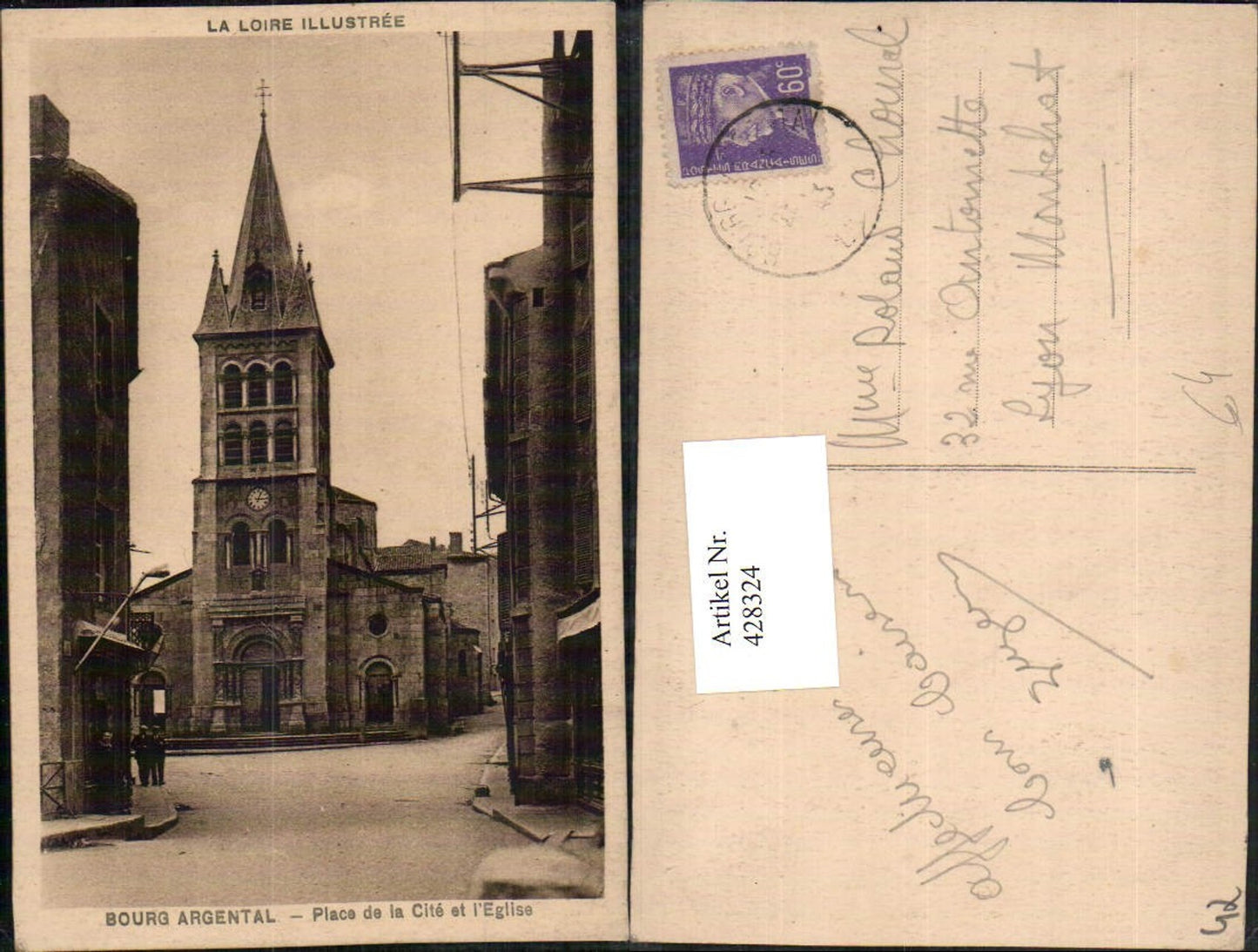 428324,Rhone-Alpes Loire Bourg Argental Place de la Cite et l'Eglise Kirche