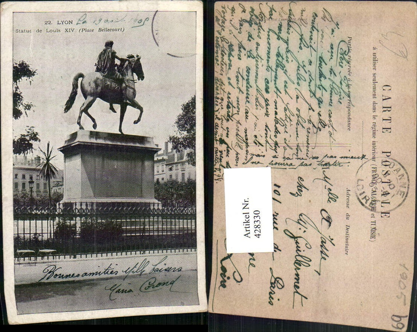 428330,Rhone-Alpes Rhone Lyon Statue de Louis Denkmal