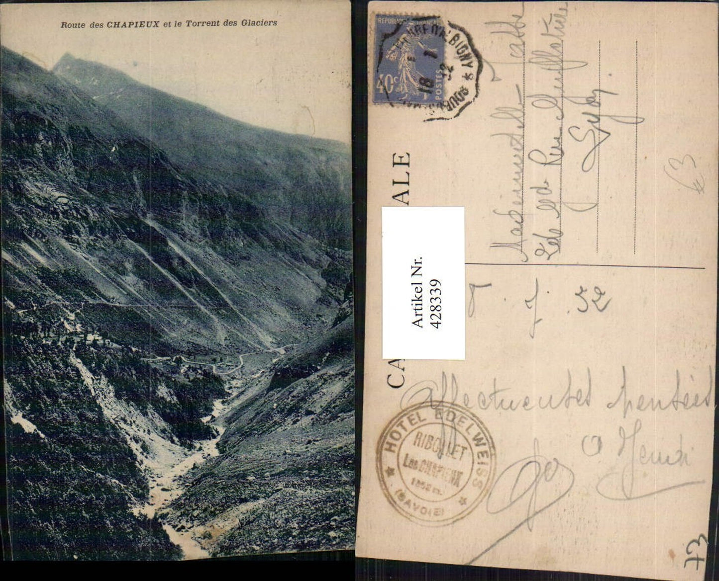 428339,Rhone-Alpes Savoie Route des Chapieux et le Torrent des Glaciers Bergkulisse
