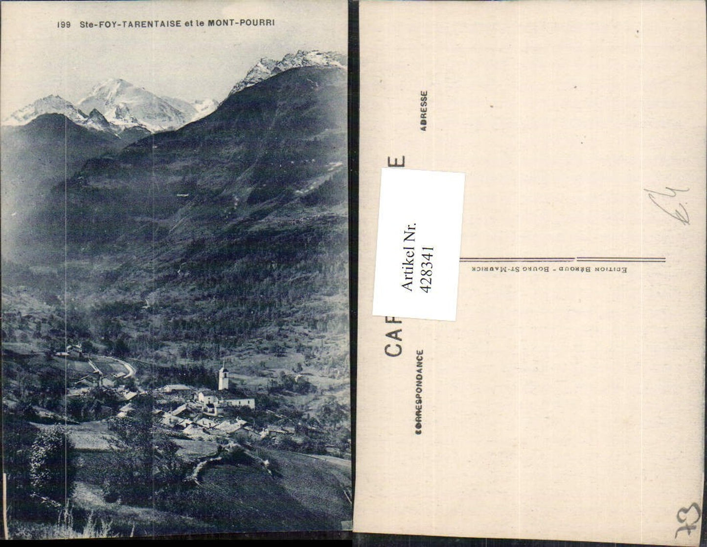 428341,Rhone-Alpes Savoie Ste-Foy-Tarentaise et le Mont-Pourri Totale Bergkulisse