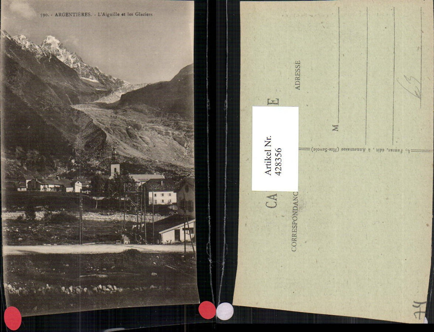 428356,Rhone-Alpes Haute-Savoie Argentieres L'Aiguille et les Glaciers Totale Bergkulisse