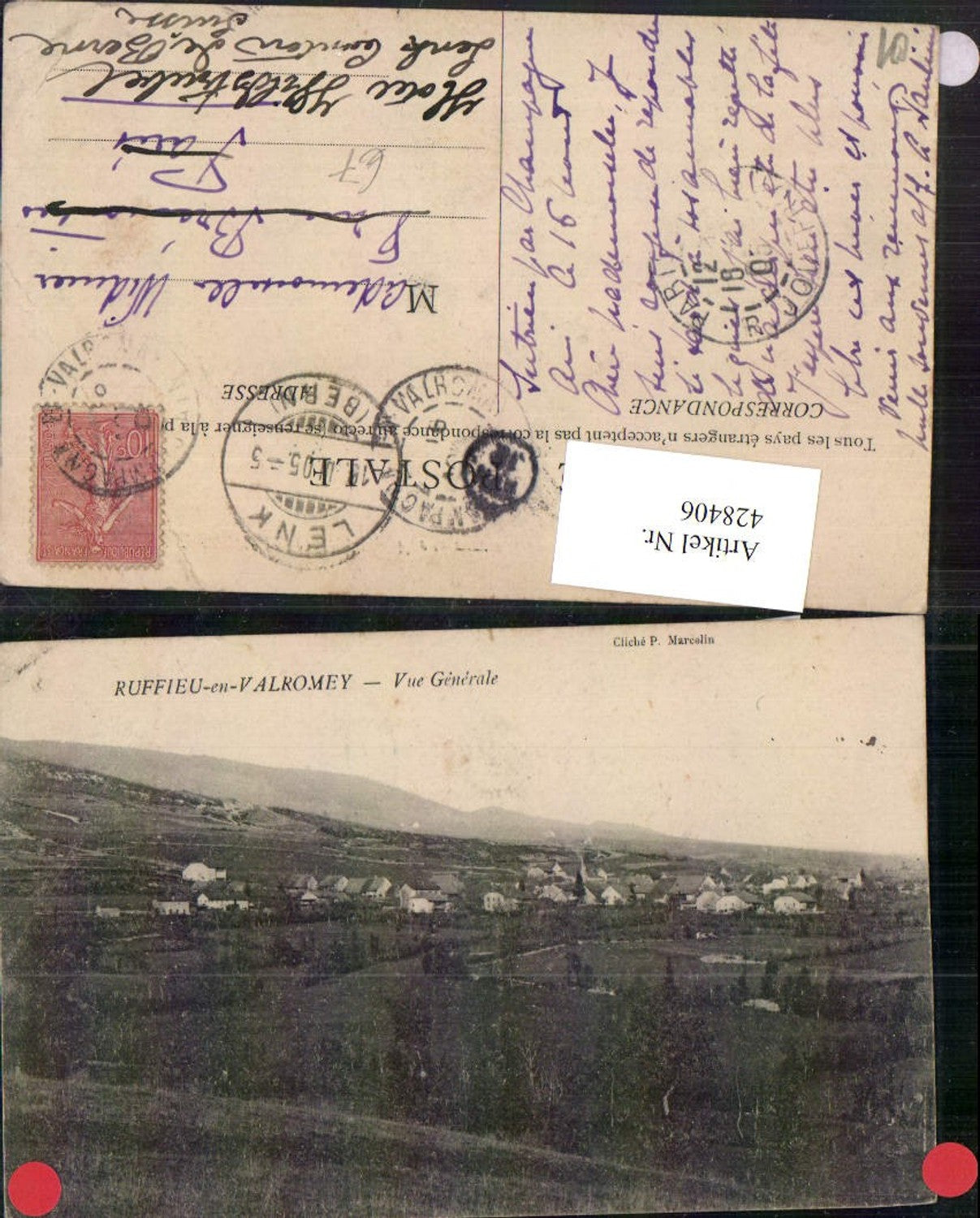 428406,Rhone-Alpes Ain Ruffieu-en-Valromey Vue Generale Totale