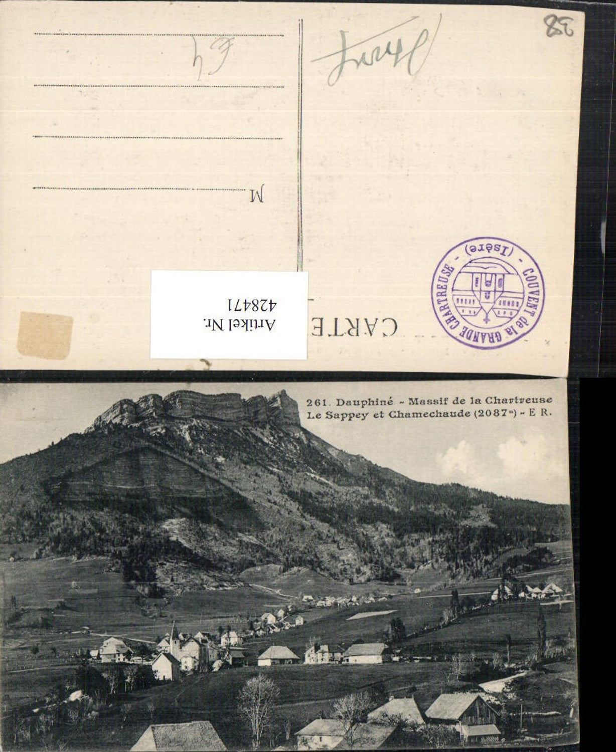 428471,Rhone-Alpes Isere Le Sappey et Chamechaude Totale Bergkulisse